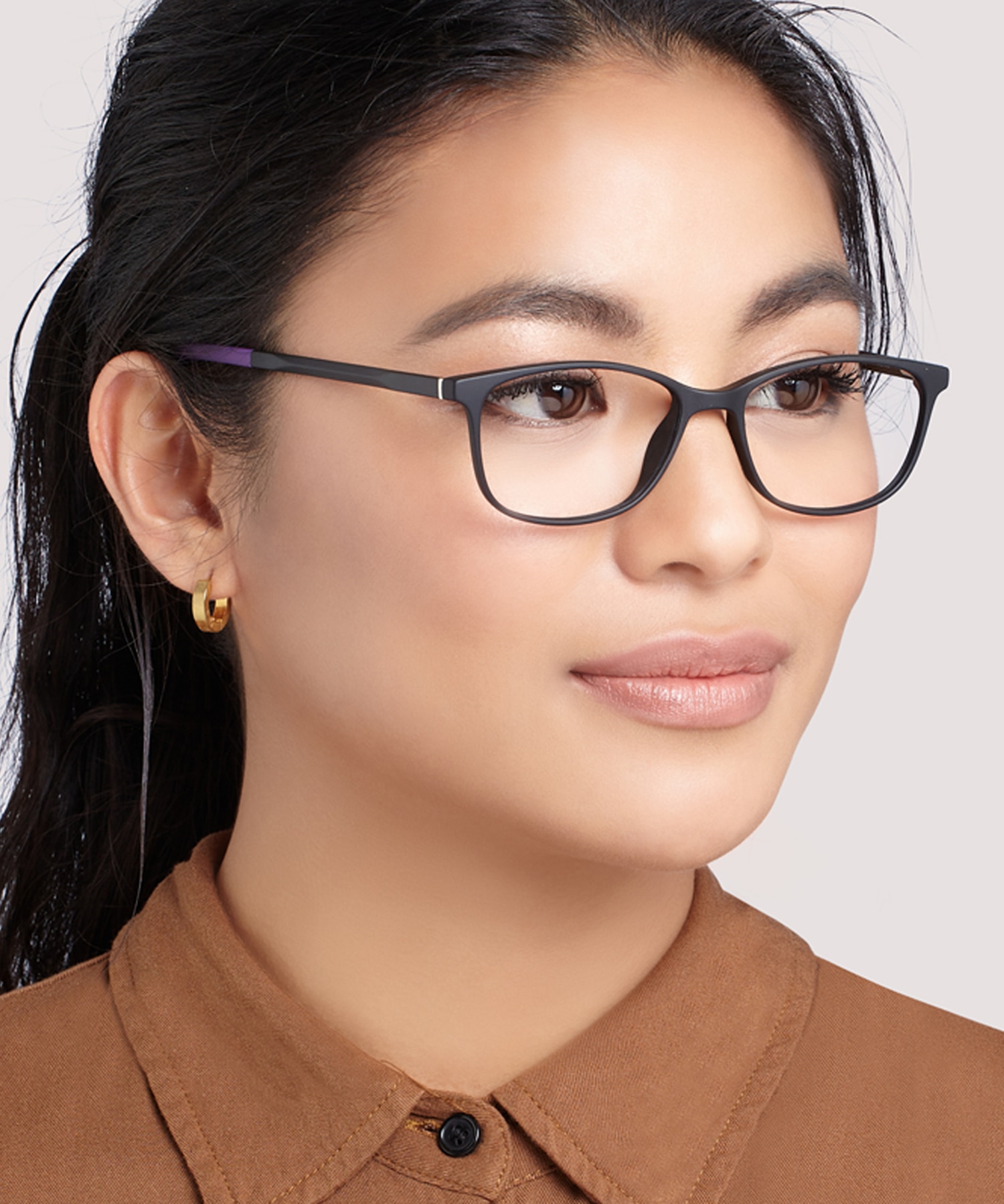 Elaine Matte Black PlasticEyeglass Frames for Women for Glasses Direct