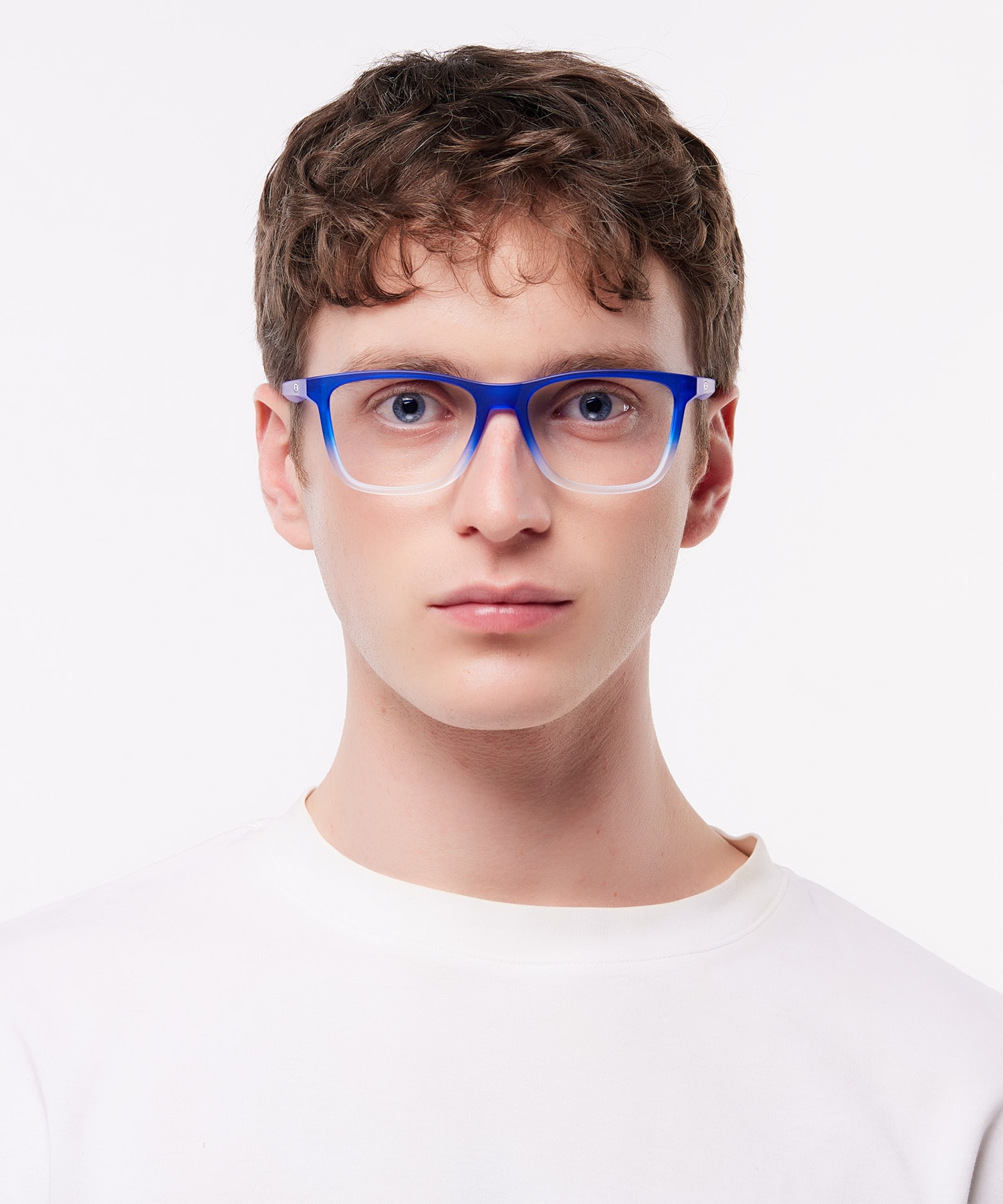 Centerboard Fathom Collection Matte Clear Crystal Blue Fade PlasticSunglass Frames for Men for Glasses Direct