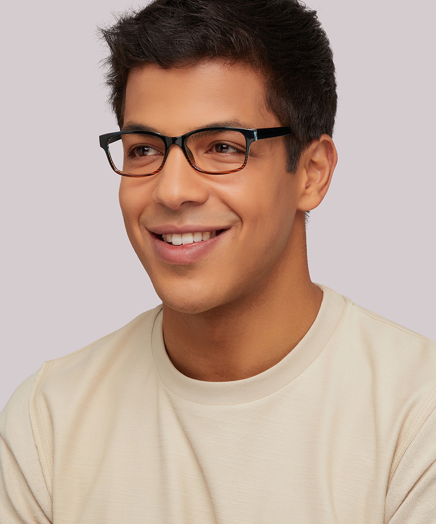 Dewy Blue & Brown PlasticEyeglass Frames for Men for Glasses Direct