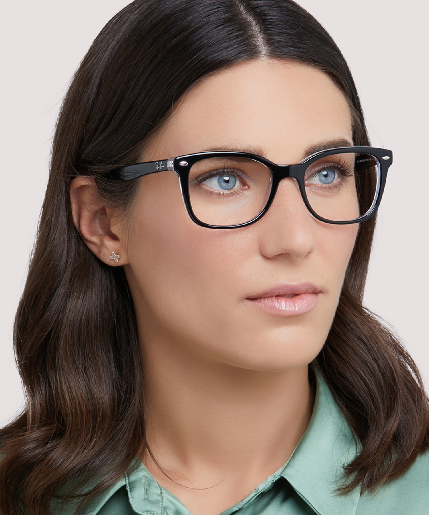 RB5285 Black On Transparent AcetateEyeglass Frames for Women for Glasses Direct
