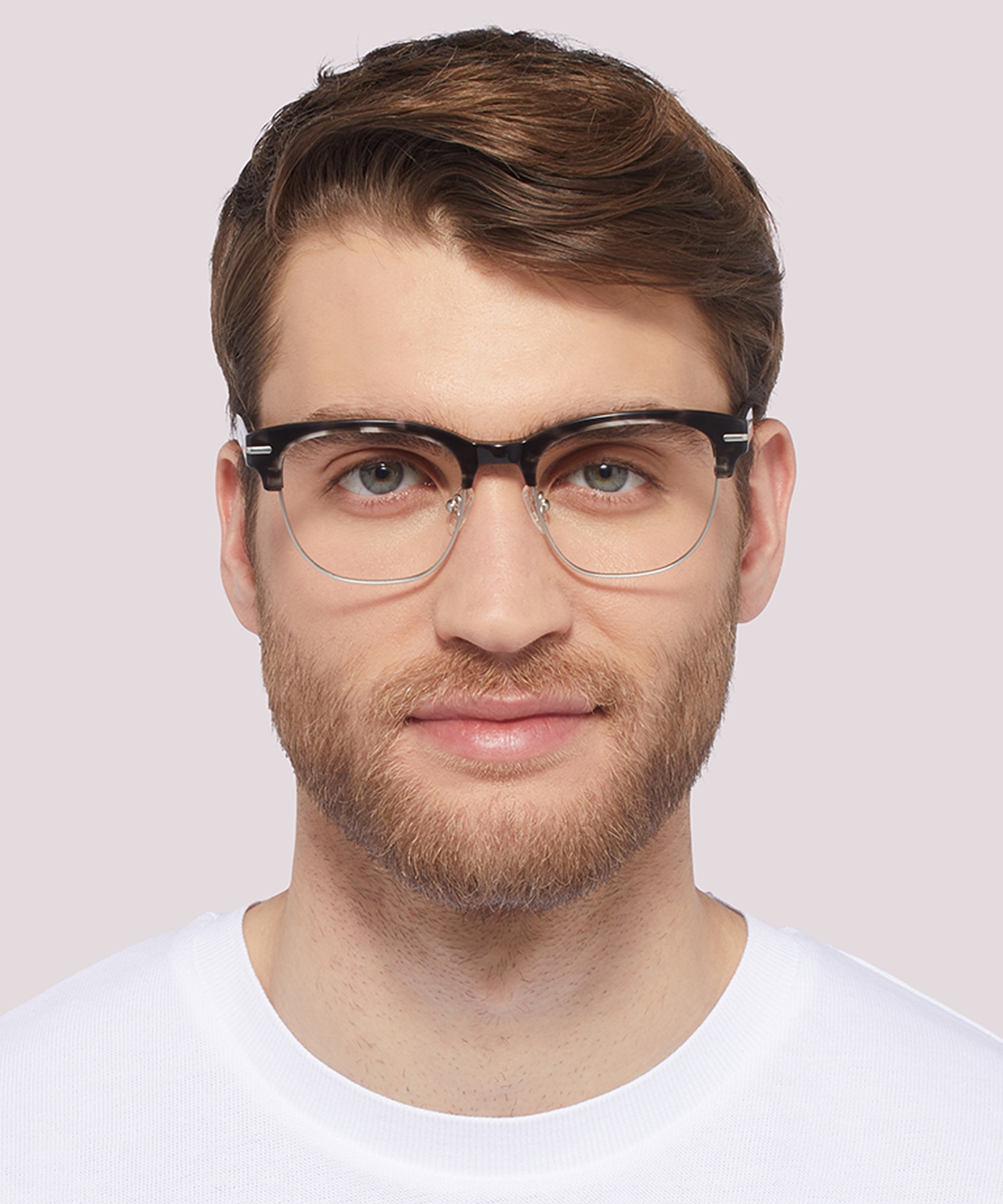 Greenford Grey Havana MetalEyeglass Frames for Men for Glasses Direct