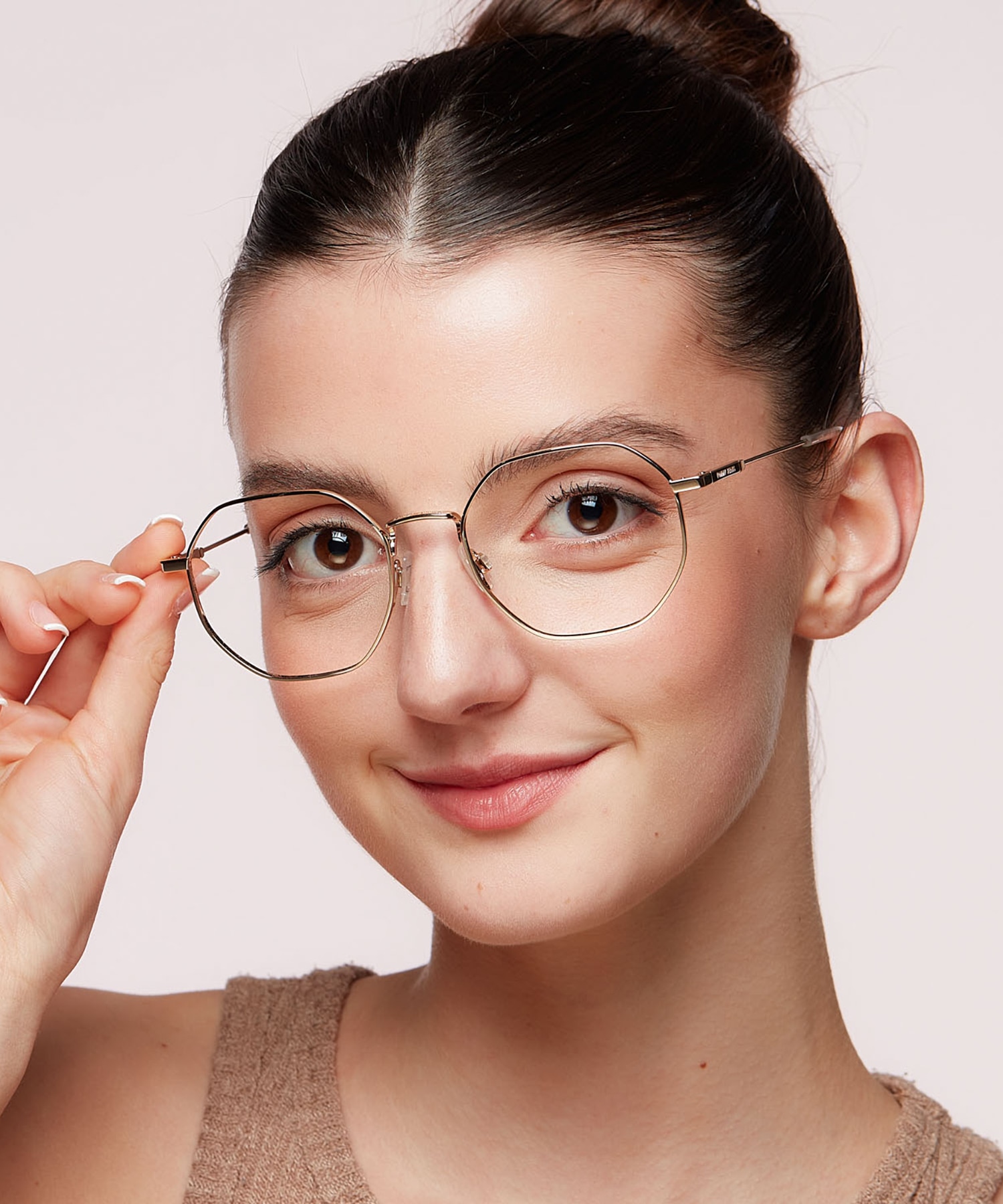 TJ 0096 Gold Shiny MetalSunglass Frames for Women for Glasses Direct
