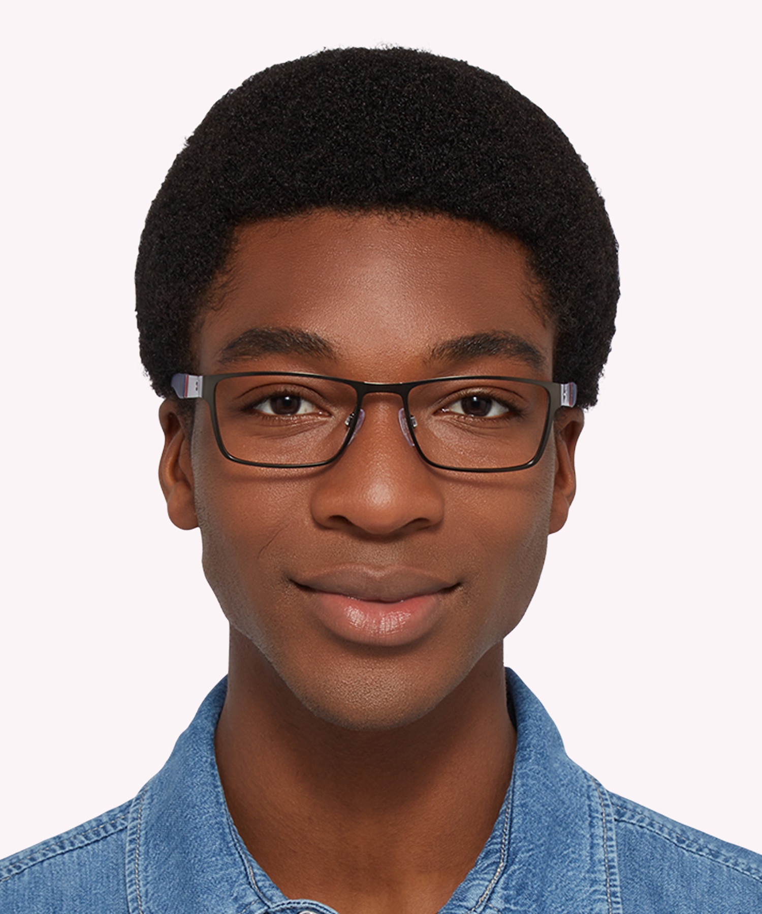 TH 1543 Blue Grey MetalEyeglass Frames for Men for Glasses Direct
