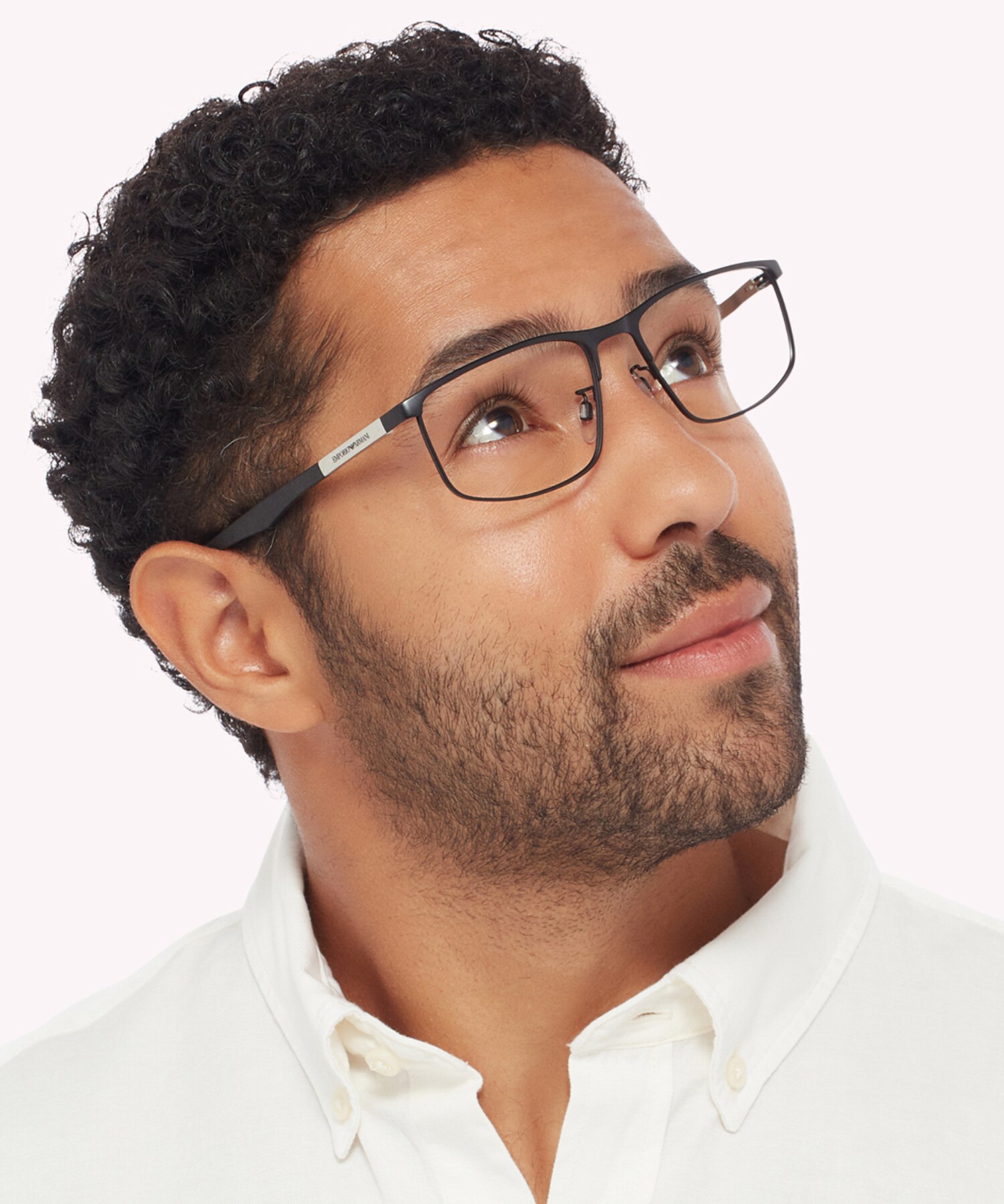 EA1131 Matte Black MetalEyeglass Frames for Men for Glasses Direct