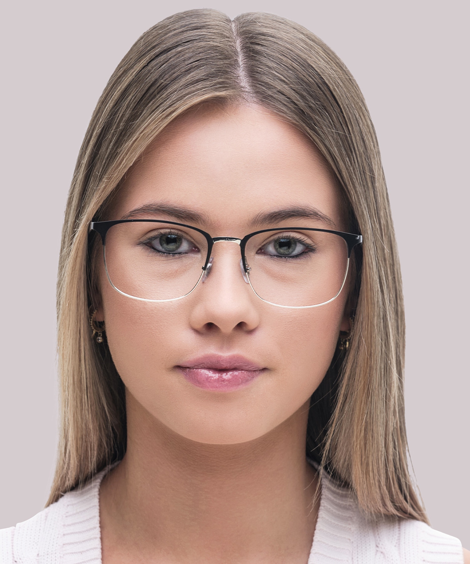 RB6421 Black On Silver MetalEyeglass Frames for Women for Glasses Direct