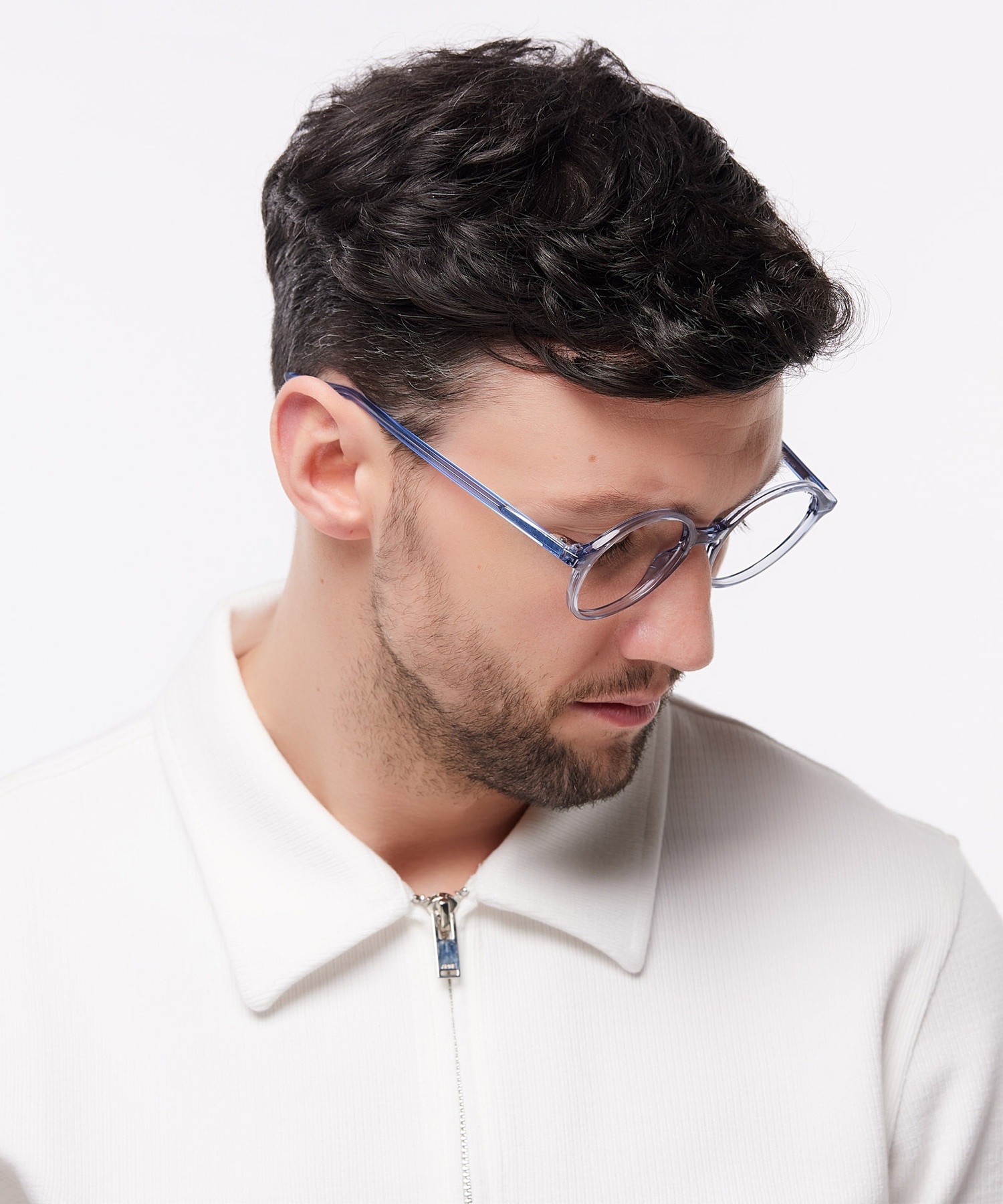 Kasia Crystal Light Blue PlasticEyeglass Frames for Men for Glasses Direct