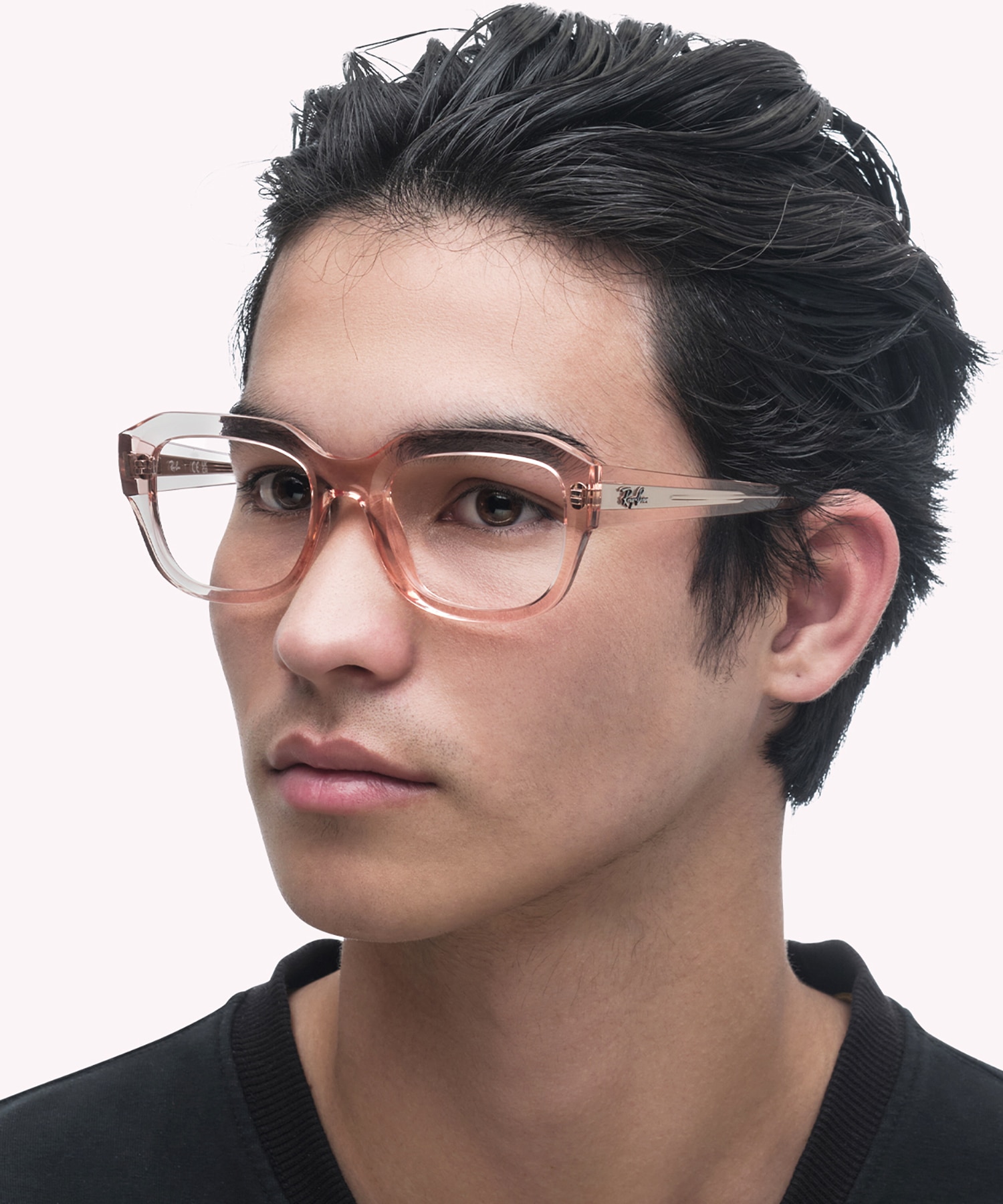 RB7225 Transparent Pink PlasticEyeglass Frames for Men for Glasses Direct