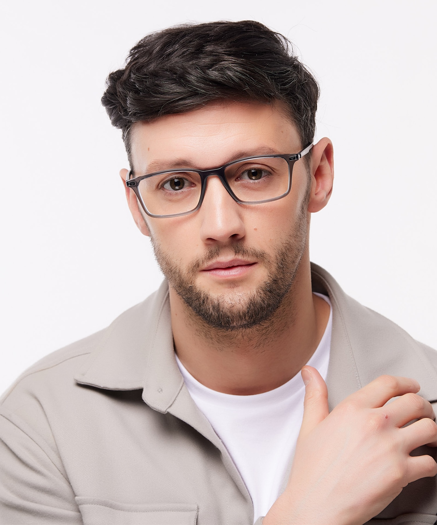 EA3237 Shiny Transparent Black PlasticEyeglass Frames for Men for Glasses Direct