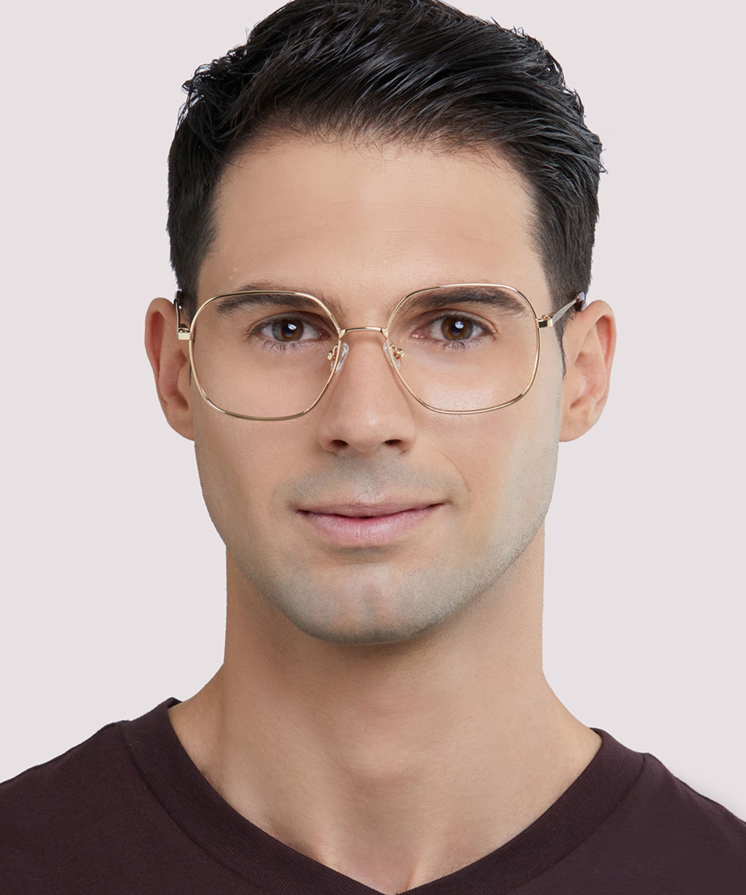 Bonnie Shiny Gold MetalEyeglass Frames for Men for Glasses Direct