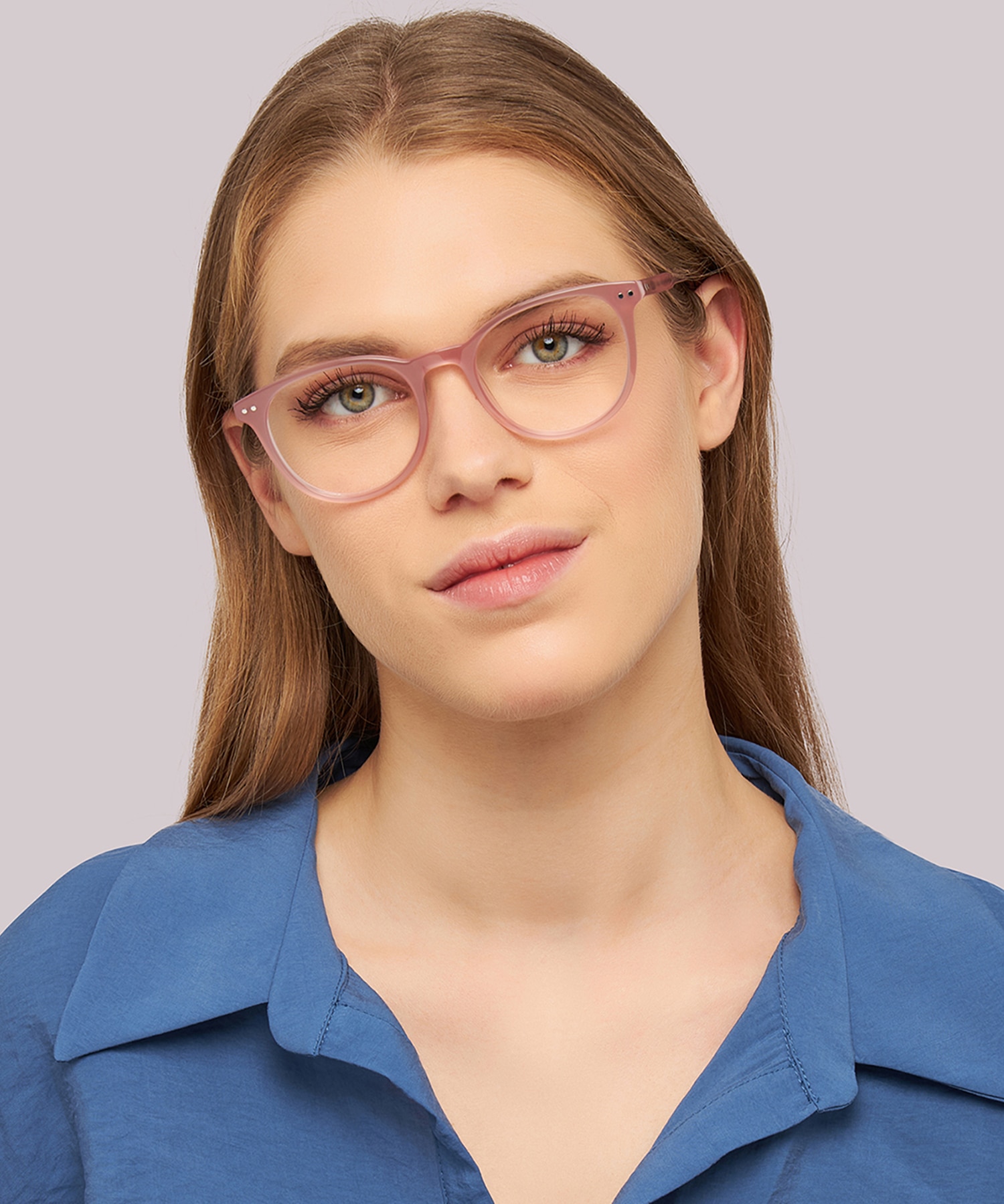 Dallas Shiny Milky Nude AcetateEyeglass Frames for Women for Glasses Direct