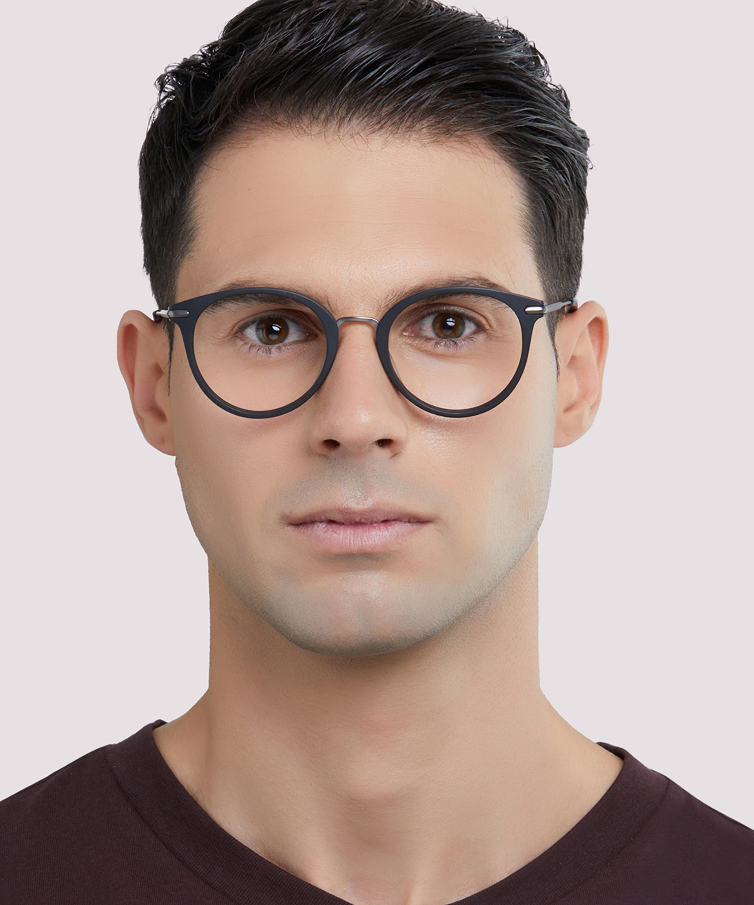 Bow Matte Black & Gunmetal AcetateEyeglass Frames for Men for Glasses Direct