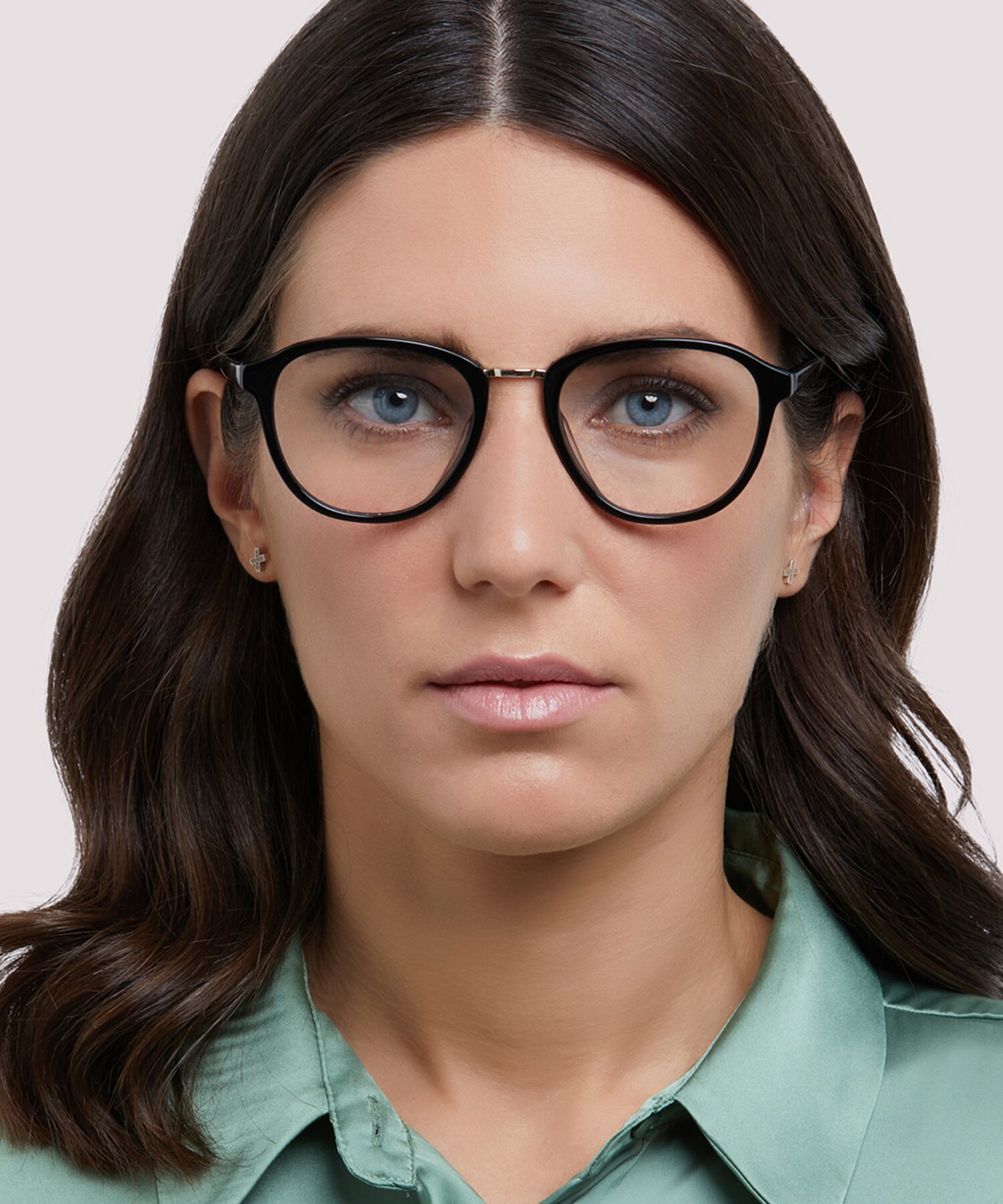 Cassidy Shiny Black PlasticEyeglass Frames for Women for Glasses Direct