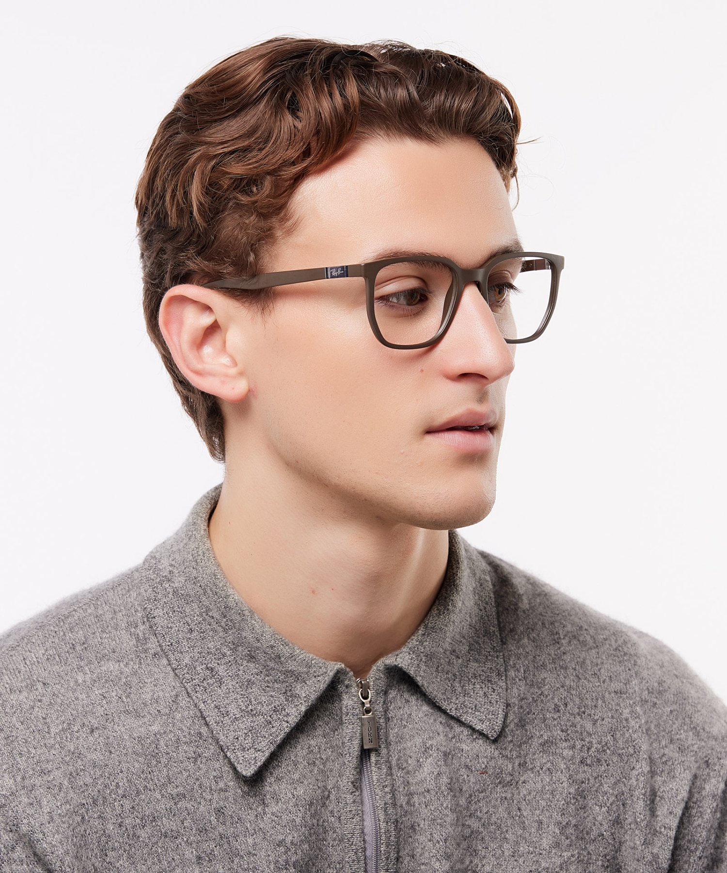RB7235 Sand Brown PlasticEyeglass Frames for Men for Glasses Direct