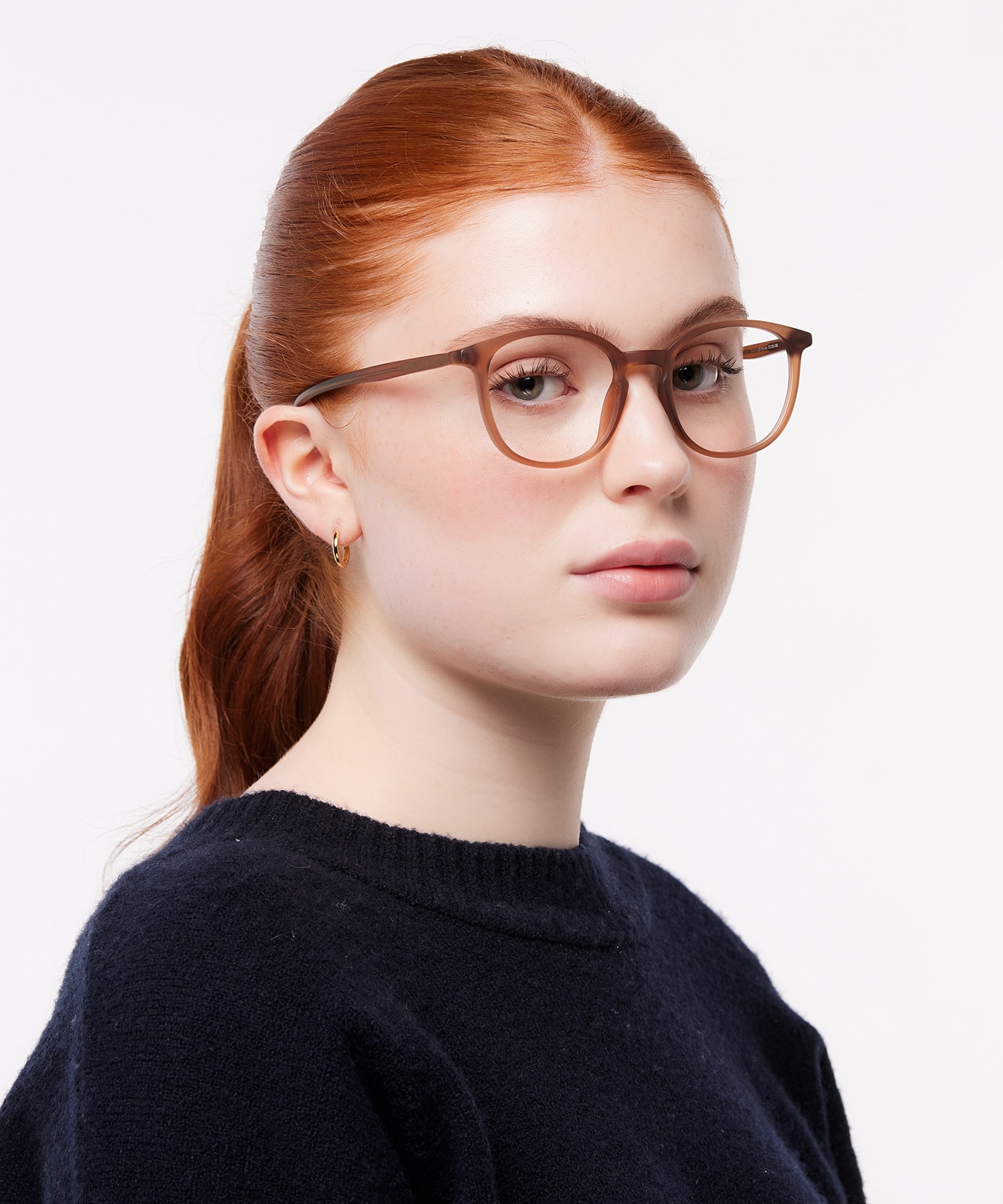 Kinsley Matte Light Brown PlasticSunglass Frames for Women for Glasses Direct