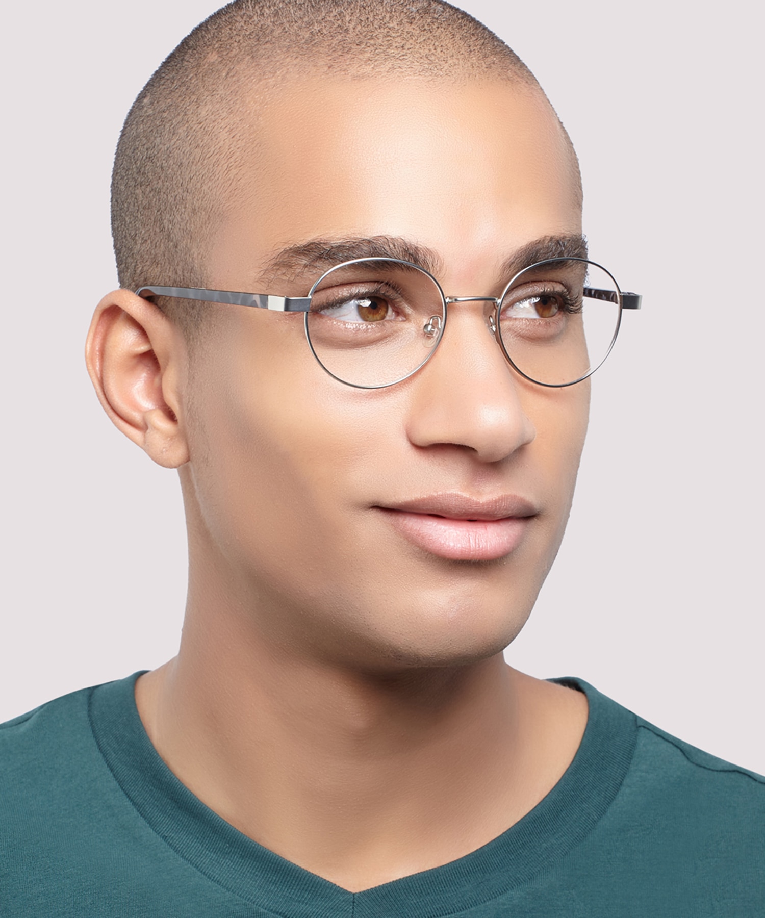 Cody Matte Silver MetalEyeglass Frames for Men for Glasses Direct