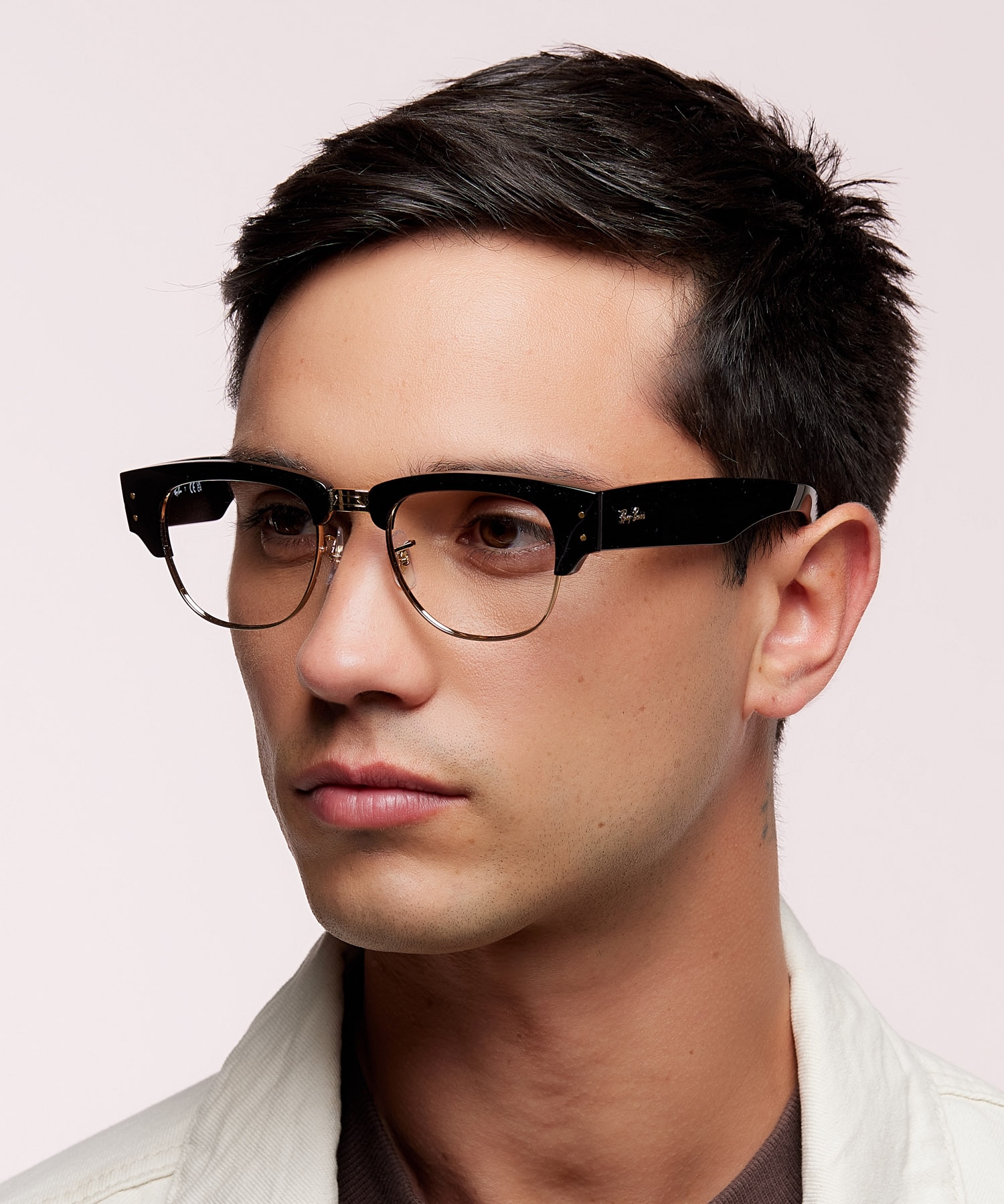 RB0316V Black On Gold PlasticEyeglass Frames for Men for Glasses Direct