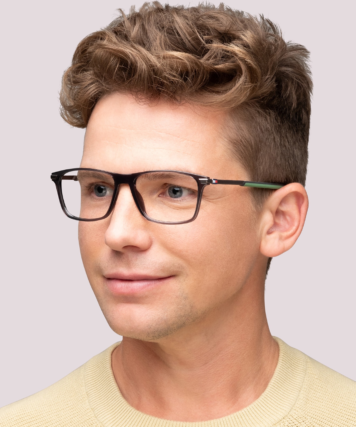 TH 1995 Grey PlasticEyeglass Frames for Men for Glasses Direct