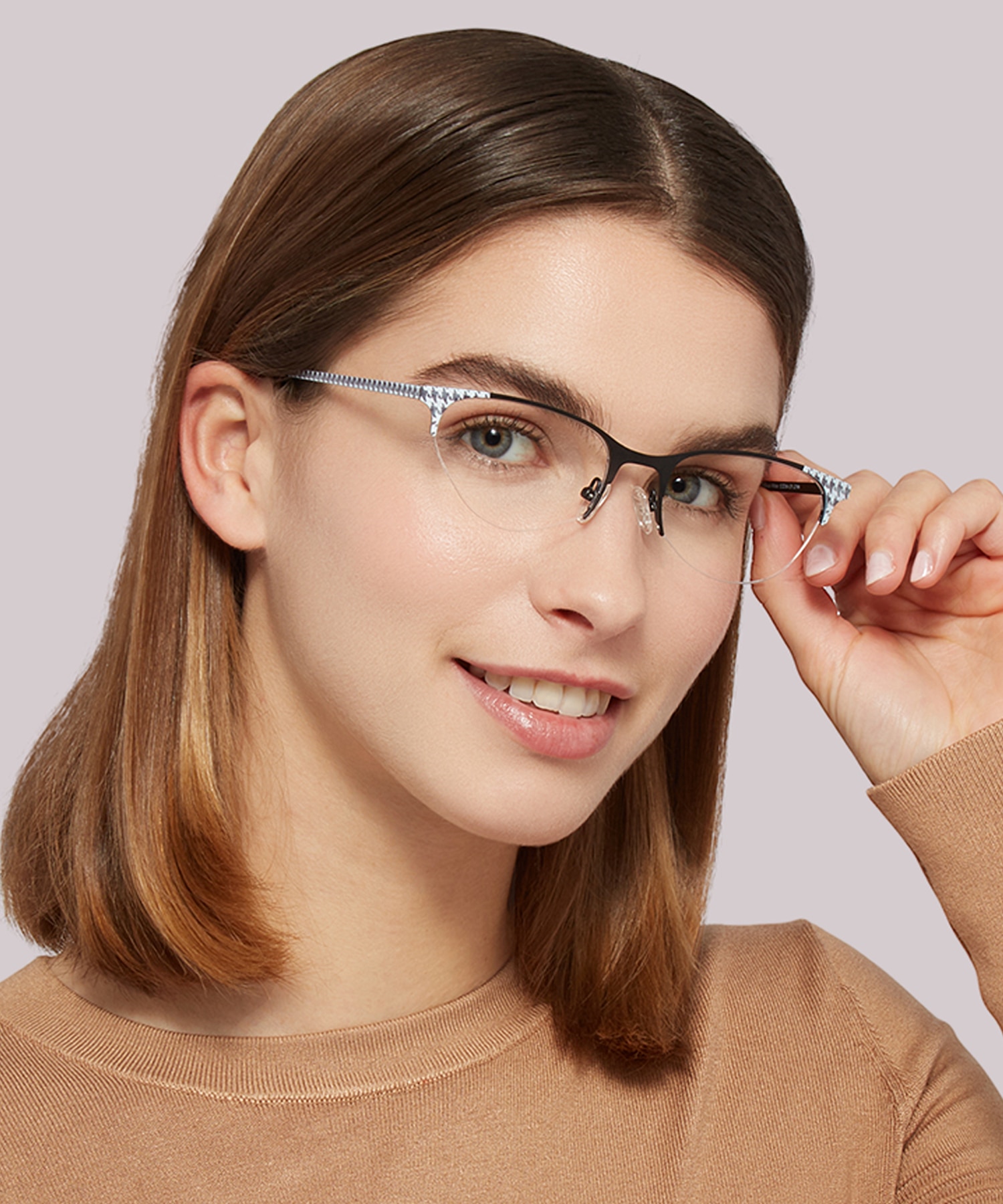 Gwen Matte Black & White MetalEyeglass Frames for Women for Glasses Direct