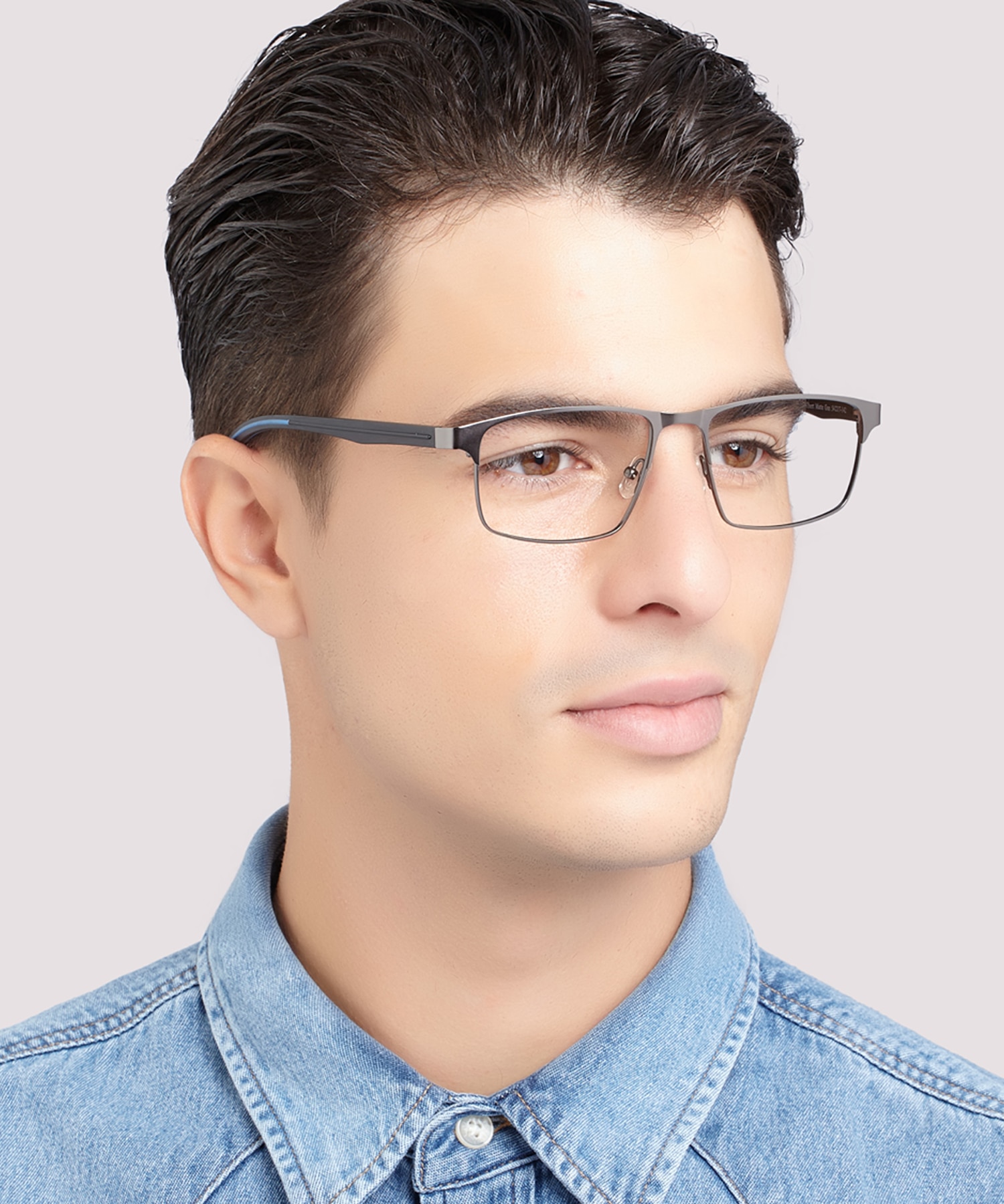 Albert Matte Gunmetal MetalEyeglass Frames for Men for Glasses Direct