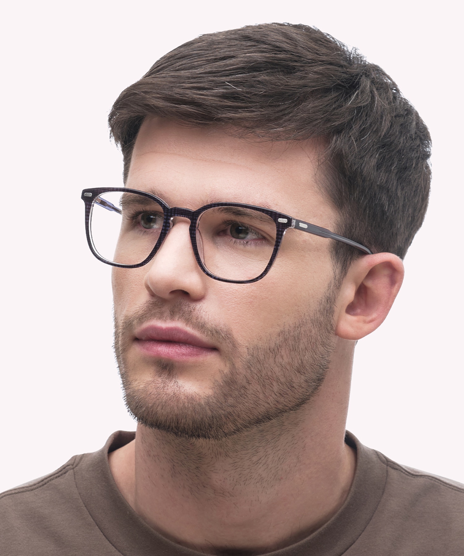 Harlesden Crystal Blue Tartan AcetateEyeglass Frames for Men for Glasses Direct