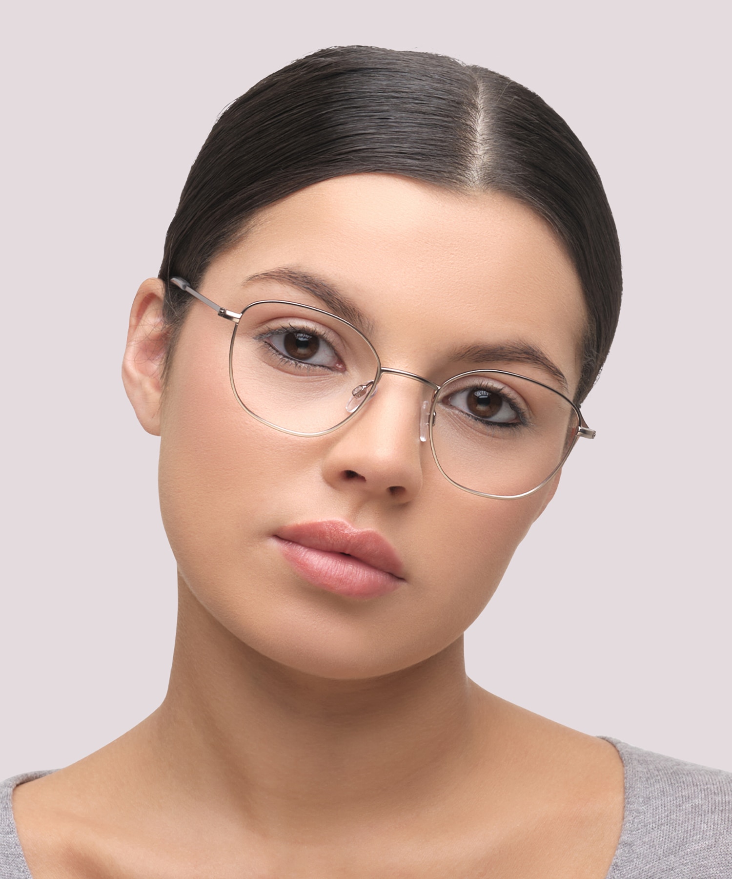 Henley Satin Gunmetal MetalEyeglass Frames for Women for Glasses Direct