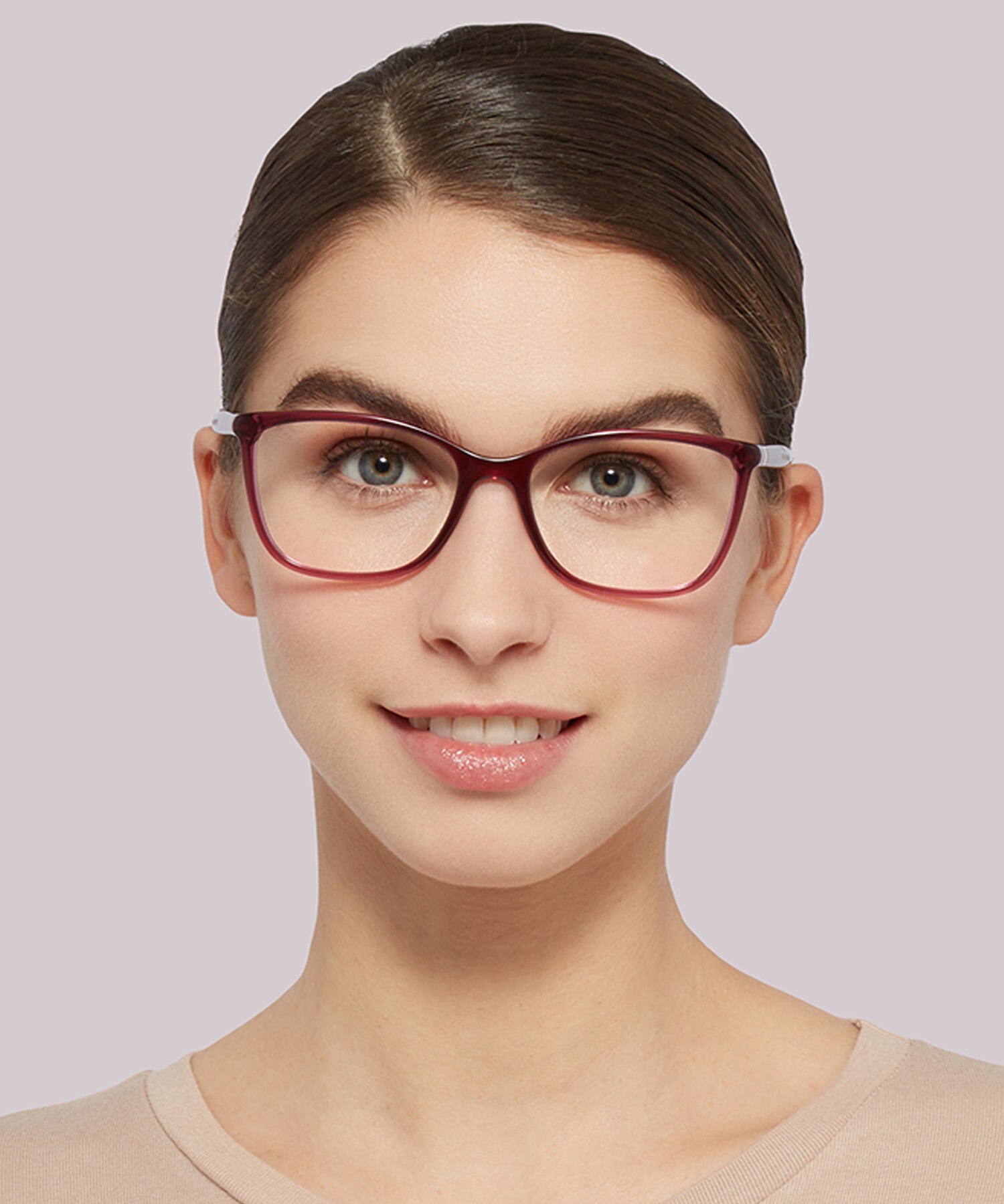 DG5026 Transparent Dark Cherry PlasticEyeglass Frames for Women for Glasses Direct