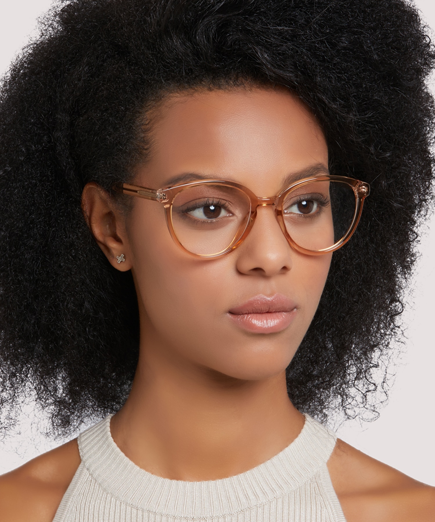 Claire Crystal Beige PlasticEyeglass Frames for Women for Glasses Direct
