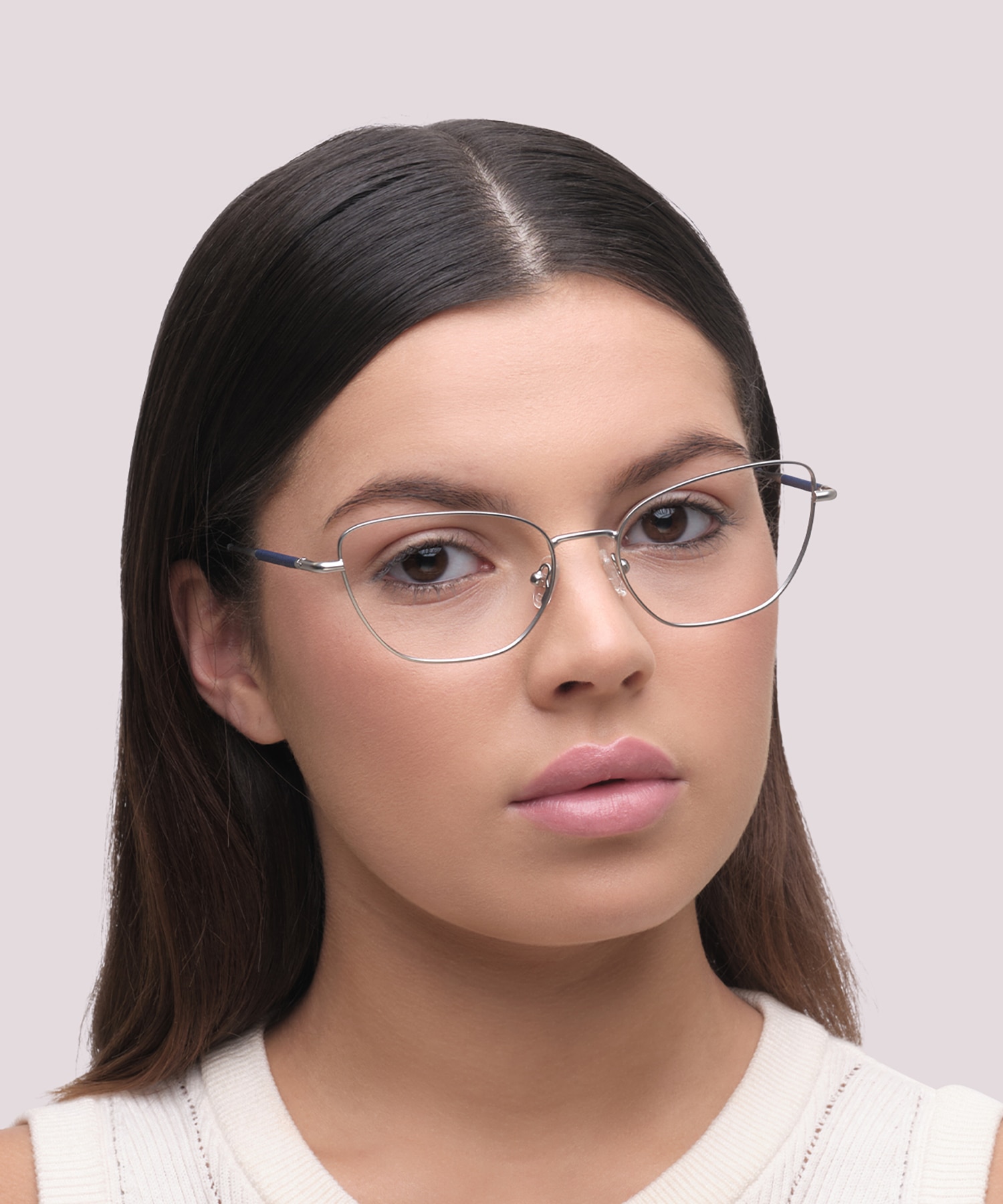 Heidi Matte Silver MetalEyeglass Frames for Women for Glasses Direct