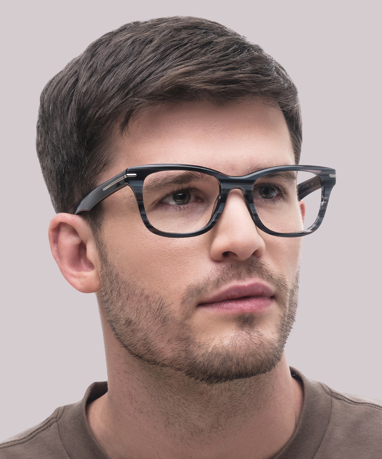 Hammersmith Grey Horn AcetateEyeglass Frames for Men for Glasses Direct