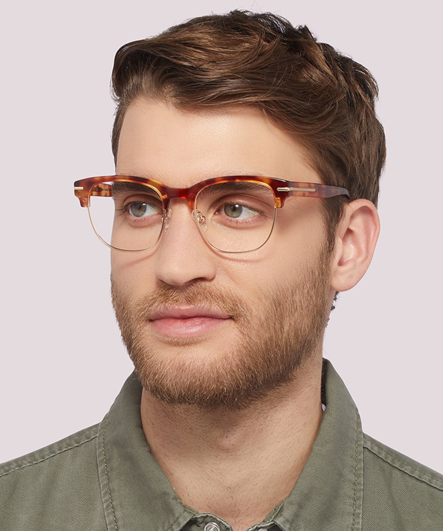 Greenford Honey Havana MetalEyeglass Frames for Men for Glasses Direct
