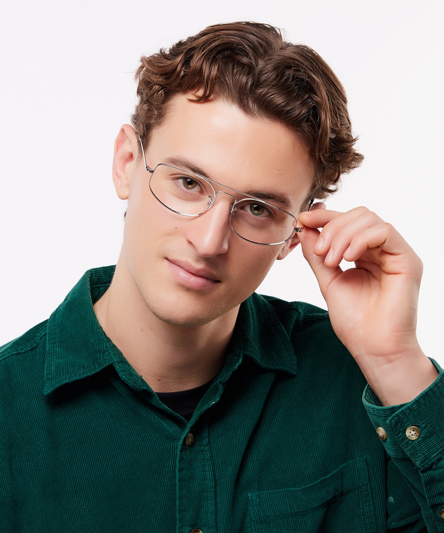 Explorer V Optics Silver MetalEyeglass Frames for Men for Glasses Direct