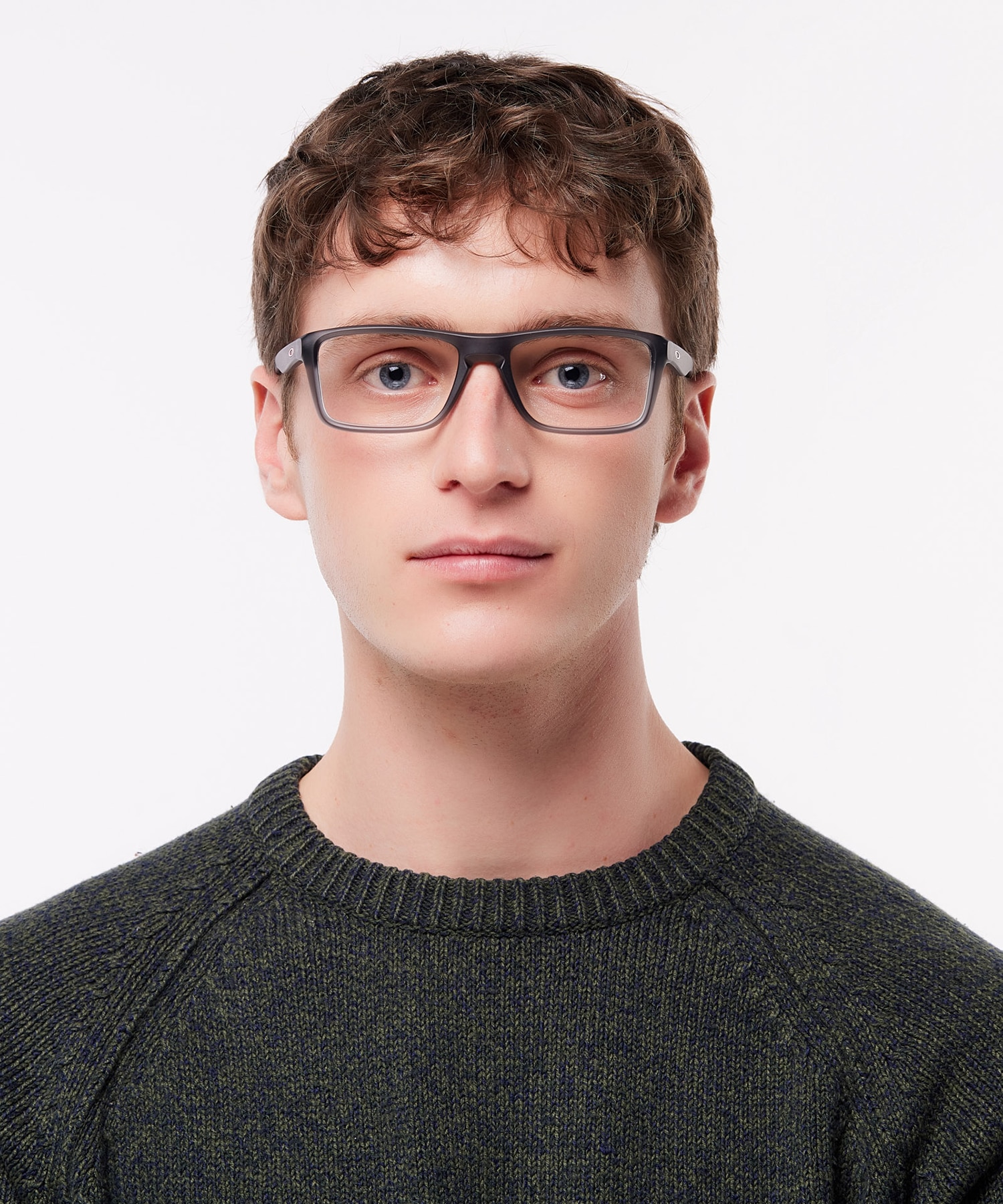 Rafter Satin Grey Smoke PlasticEyeglass Frames for Men for Glasses Direct