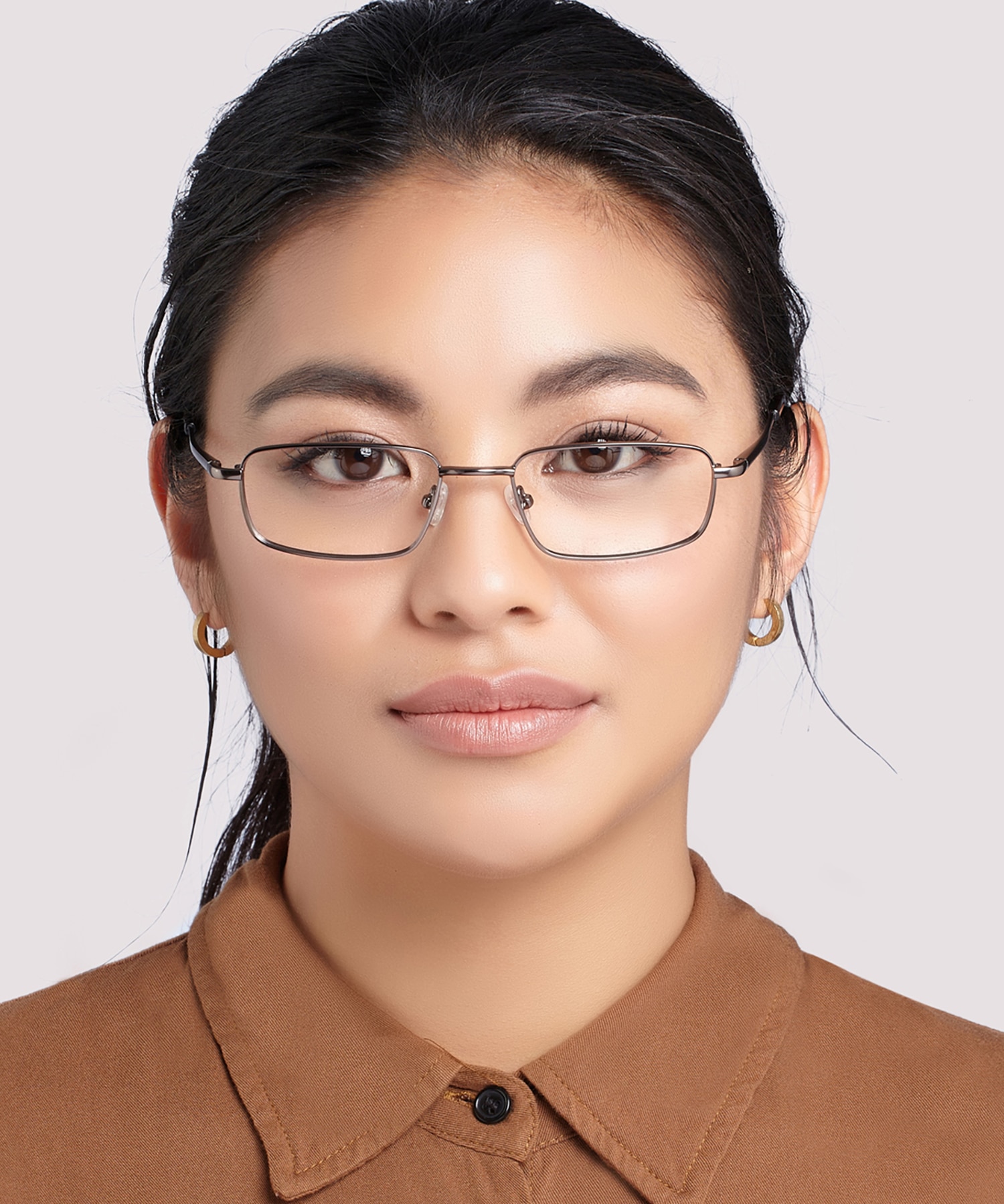 Ellis Matte Gunmetal MetalEyeglass Frames for Women for Glasses Direct