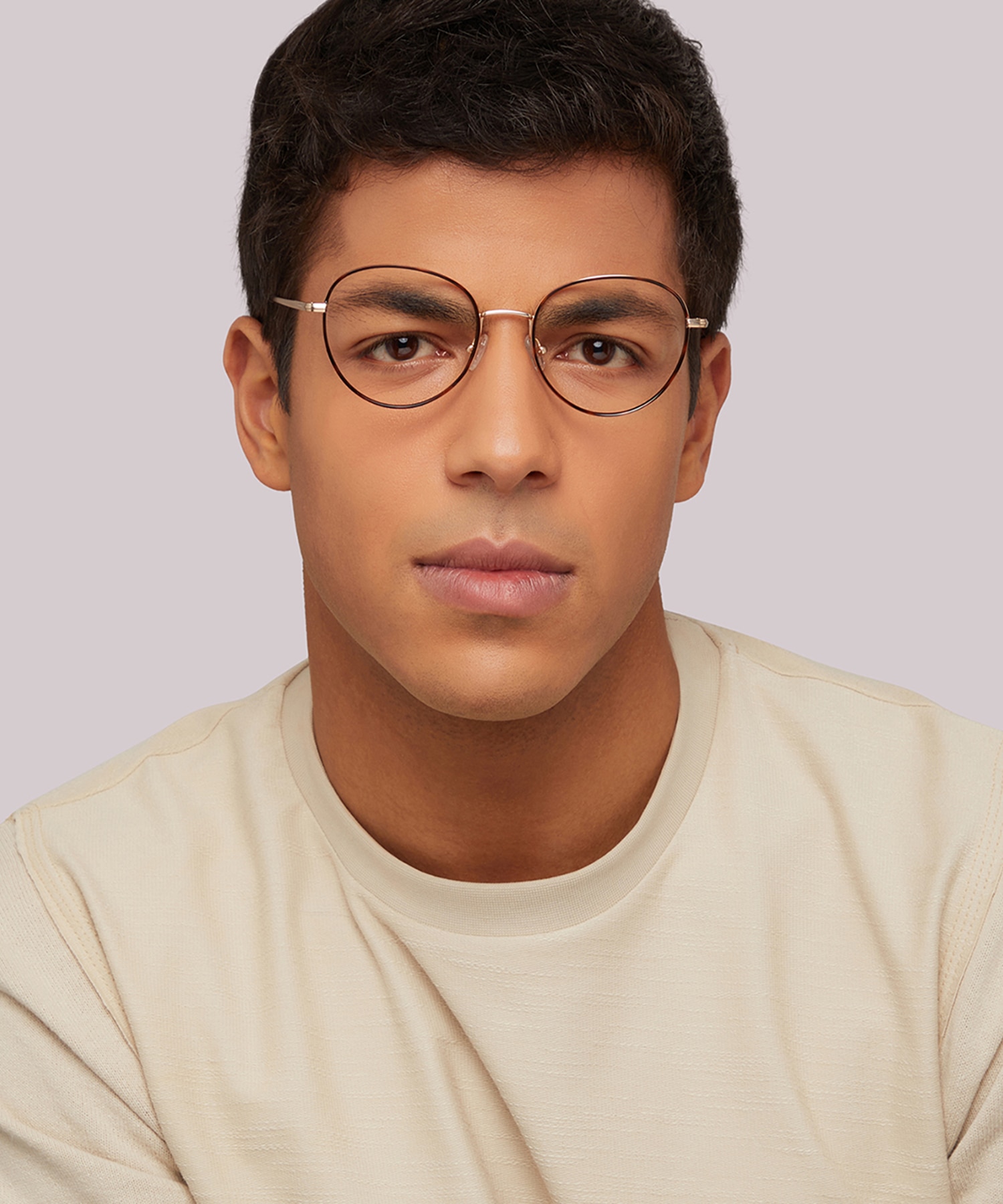Debden Matte Gold & Honey MetalEyeglass Frames for Men for Glasses Direct