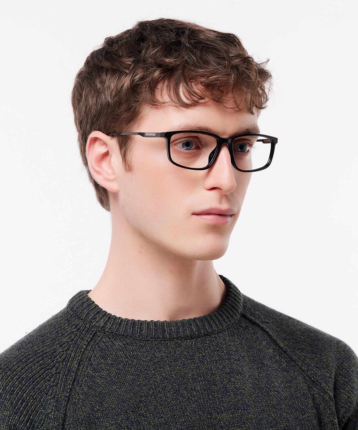 PLD D535/G Black Silver PlasticEyeglass Frames for Men for Glasses Direct