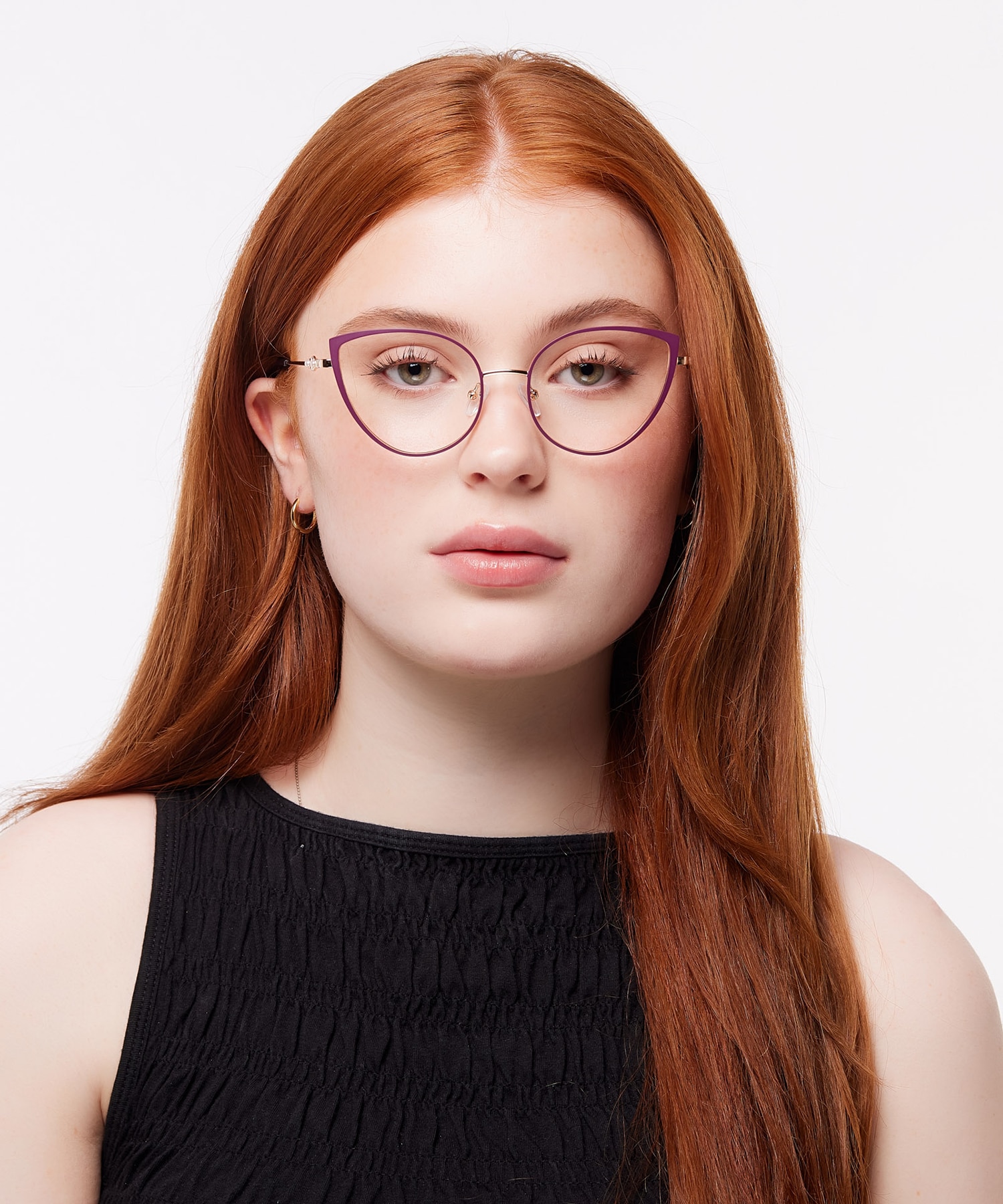 Kamila Shiny Gold & Purple MetalEyeglass Frames for Women for Glasses Direct