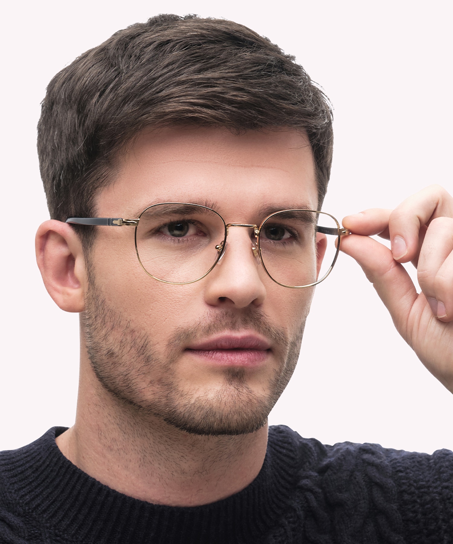 PO1007V Gold MetalEyeglass Frames for Men for Glasses Direct