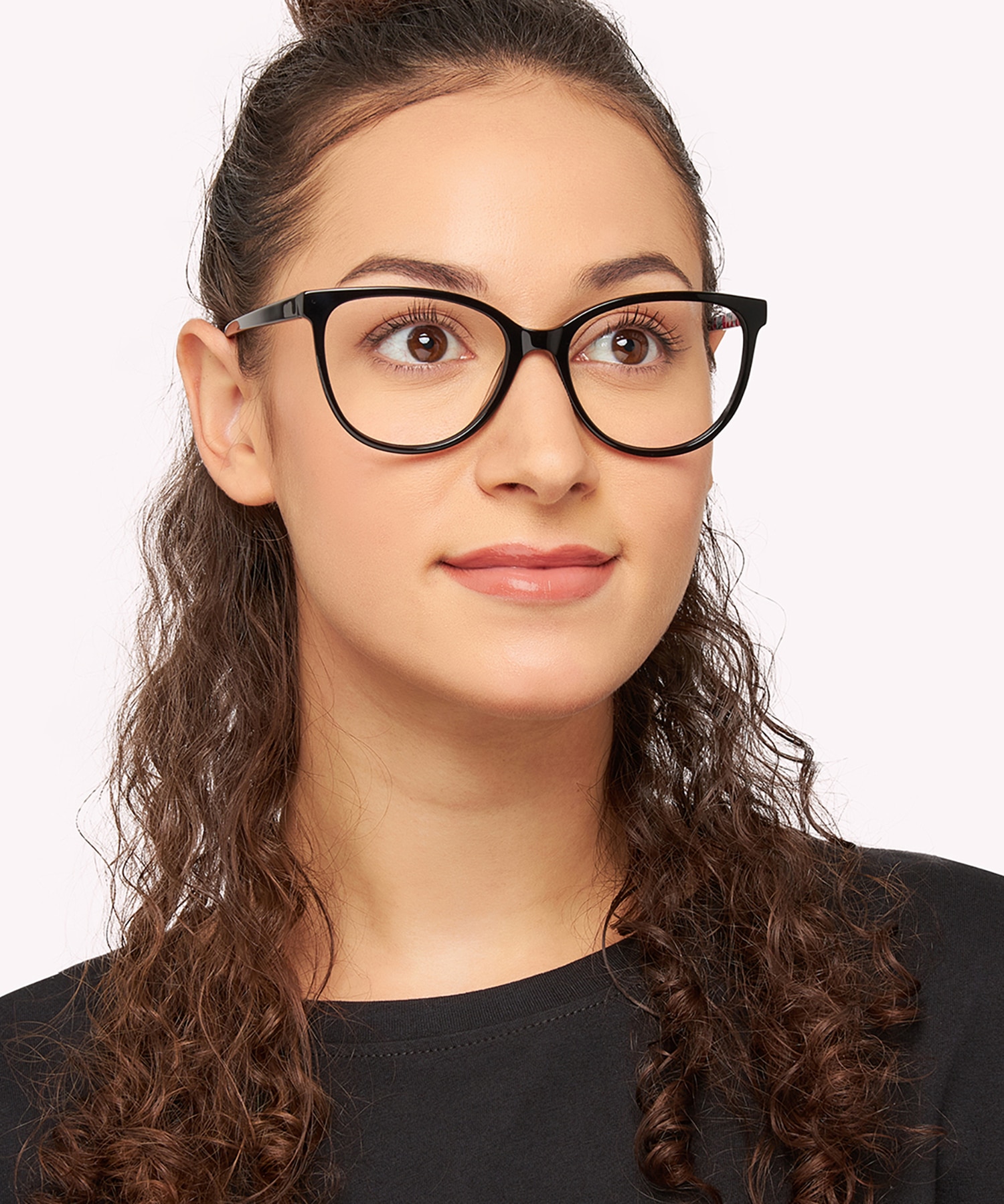 Darcey Shiny Black & Flower AcetateEyeglass Frames for Women for Glasses Direct