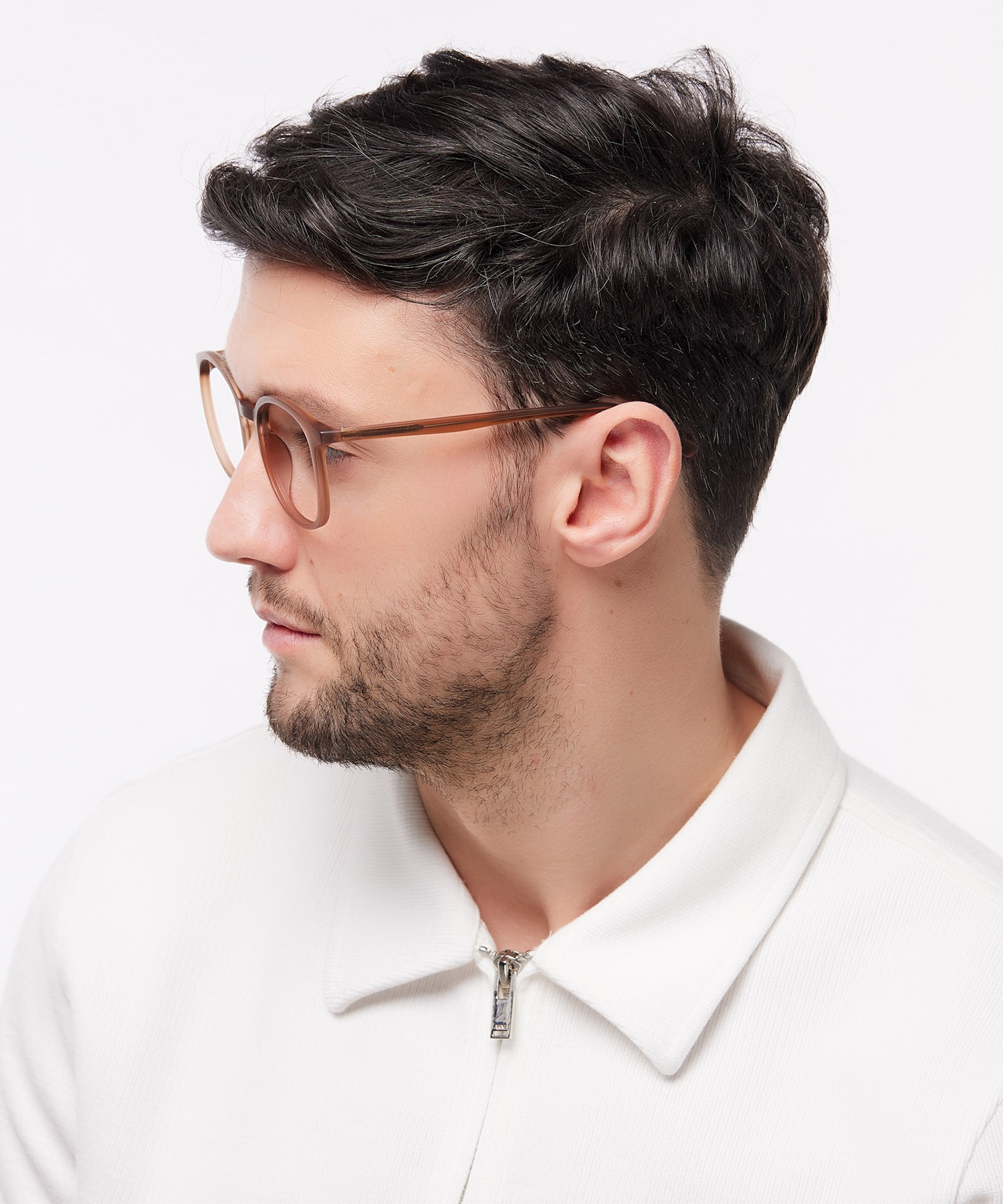 Kinsley Matte Light Brown PlasticSunglass Frames for Men for Glasses Direct