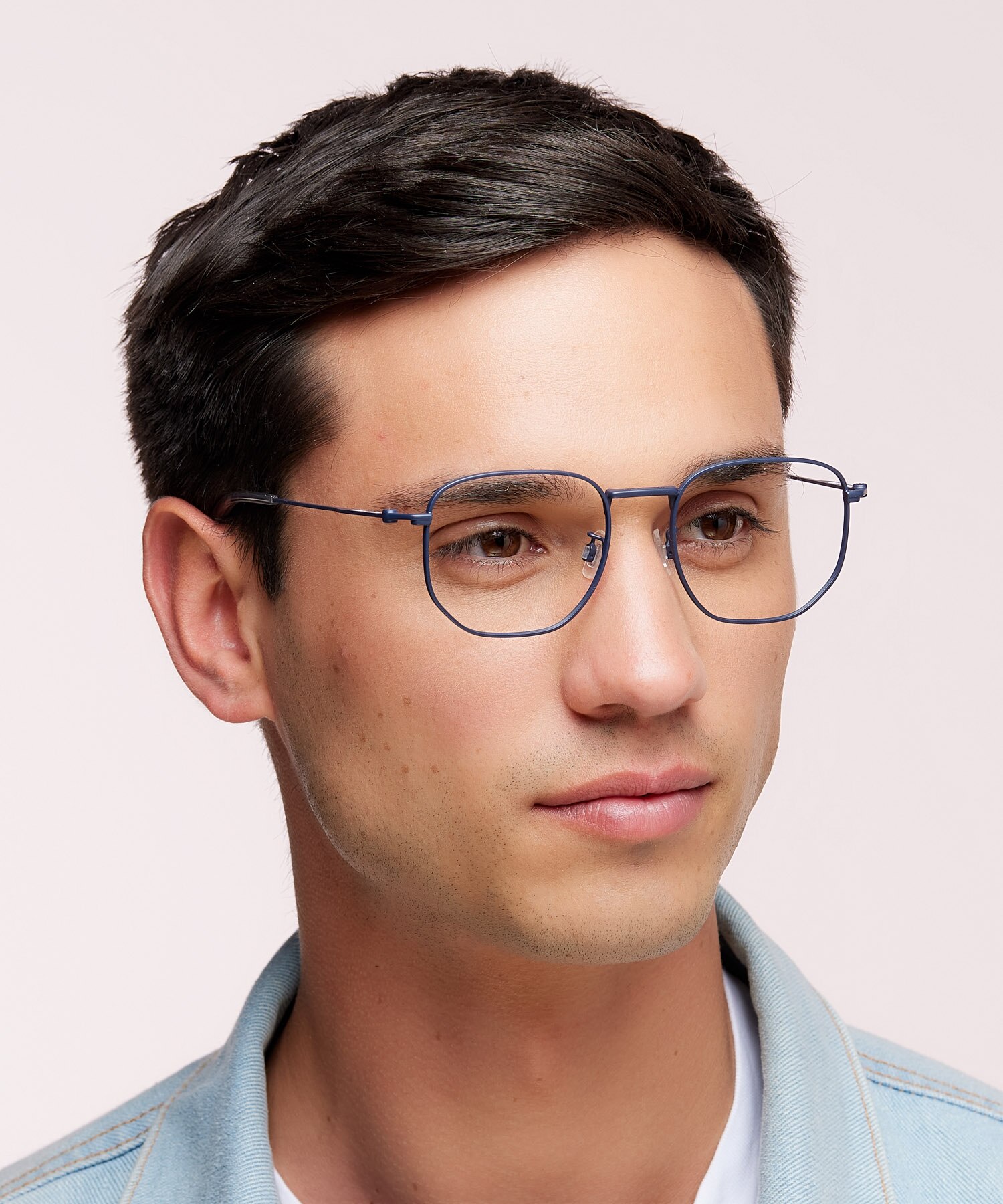 TJ 0076 Blue MetalEyeglass Frames for Men for Glasses Direct