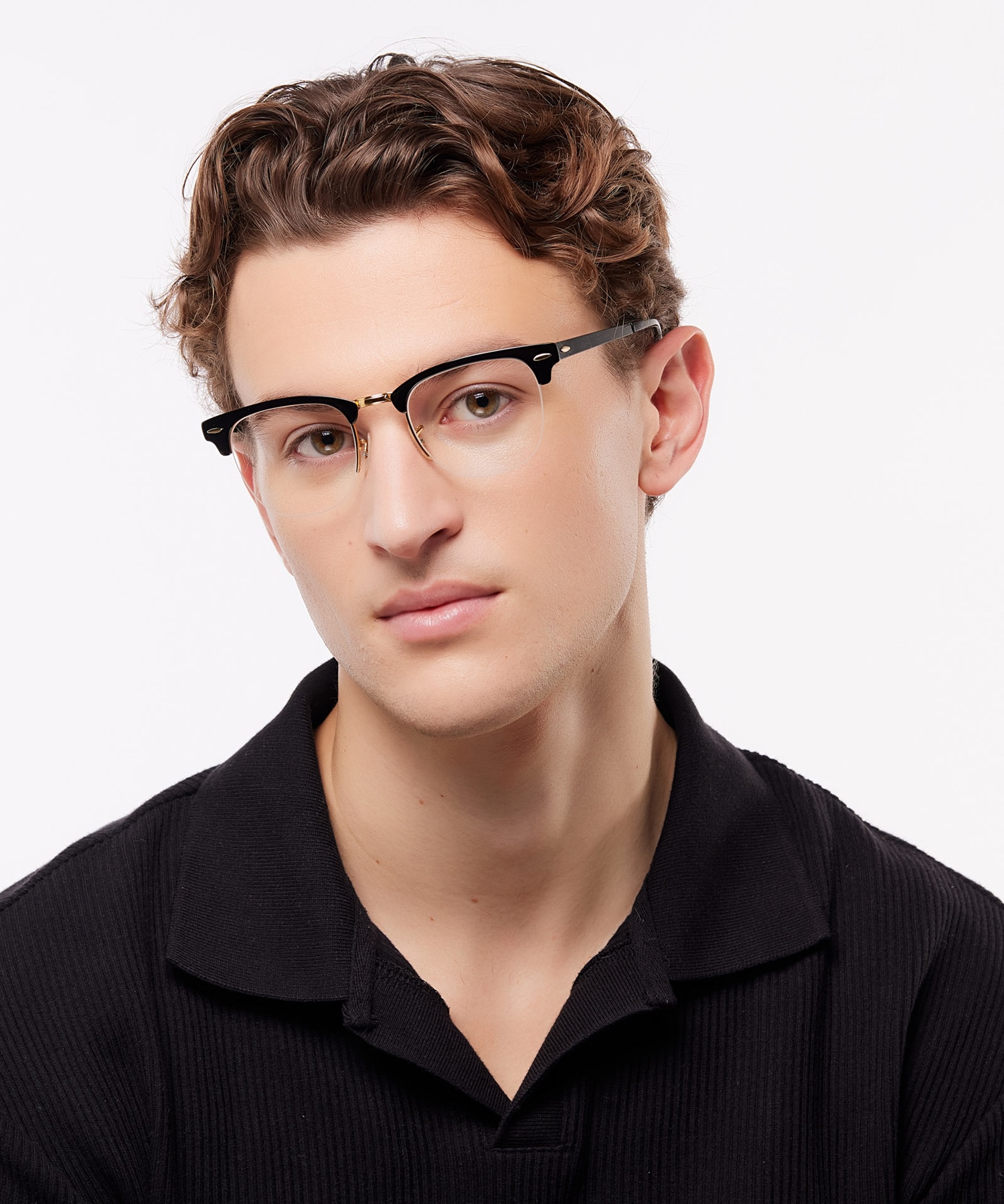 RB3716VM Black On Gold MetalEyeglass Frames for Men for Glasses Direct