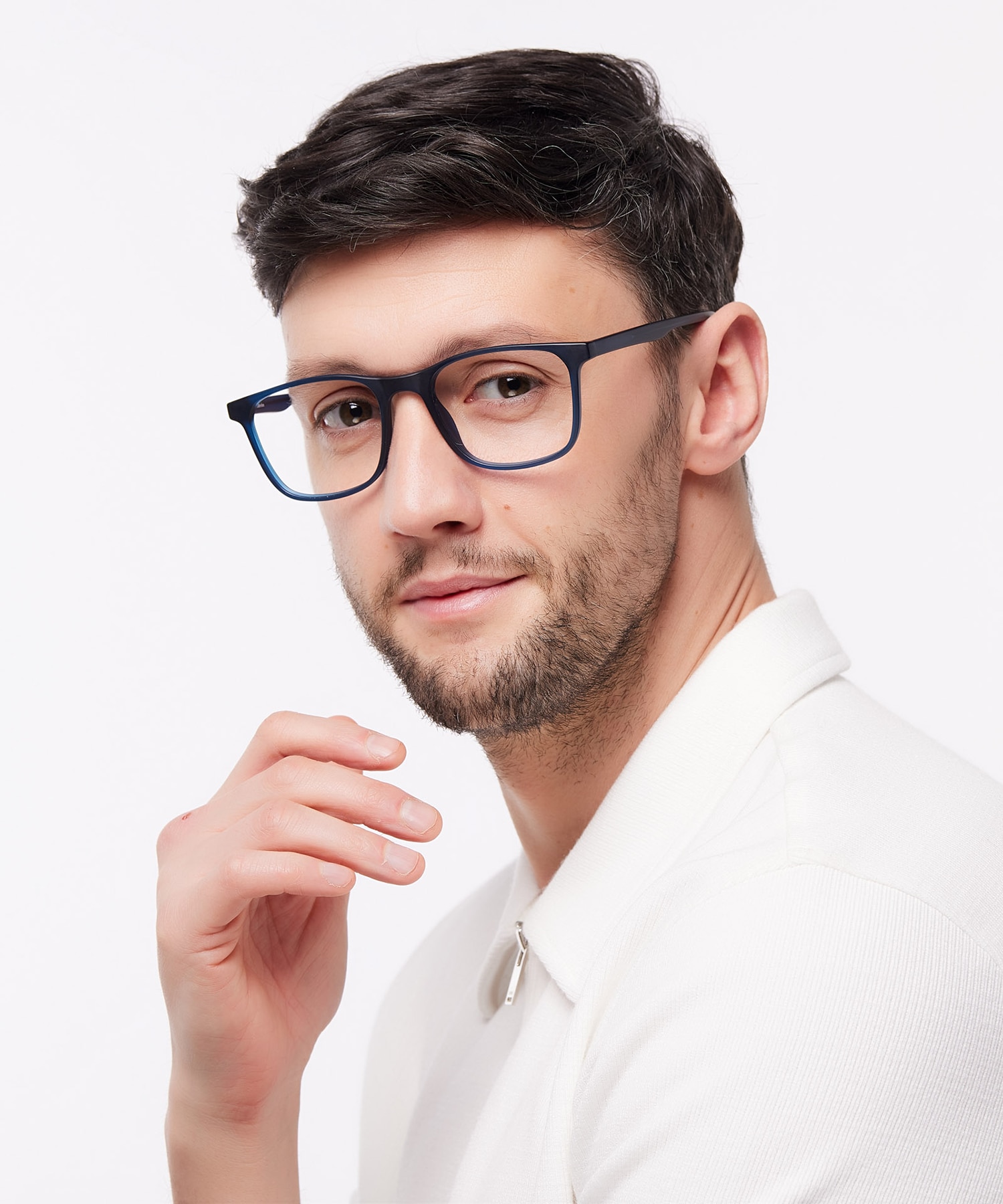 Kris Crystal Blue PlasticEyeglass Frames for Men for Glasses Direct