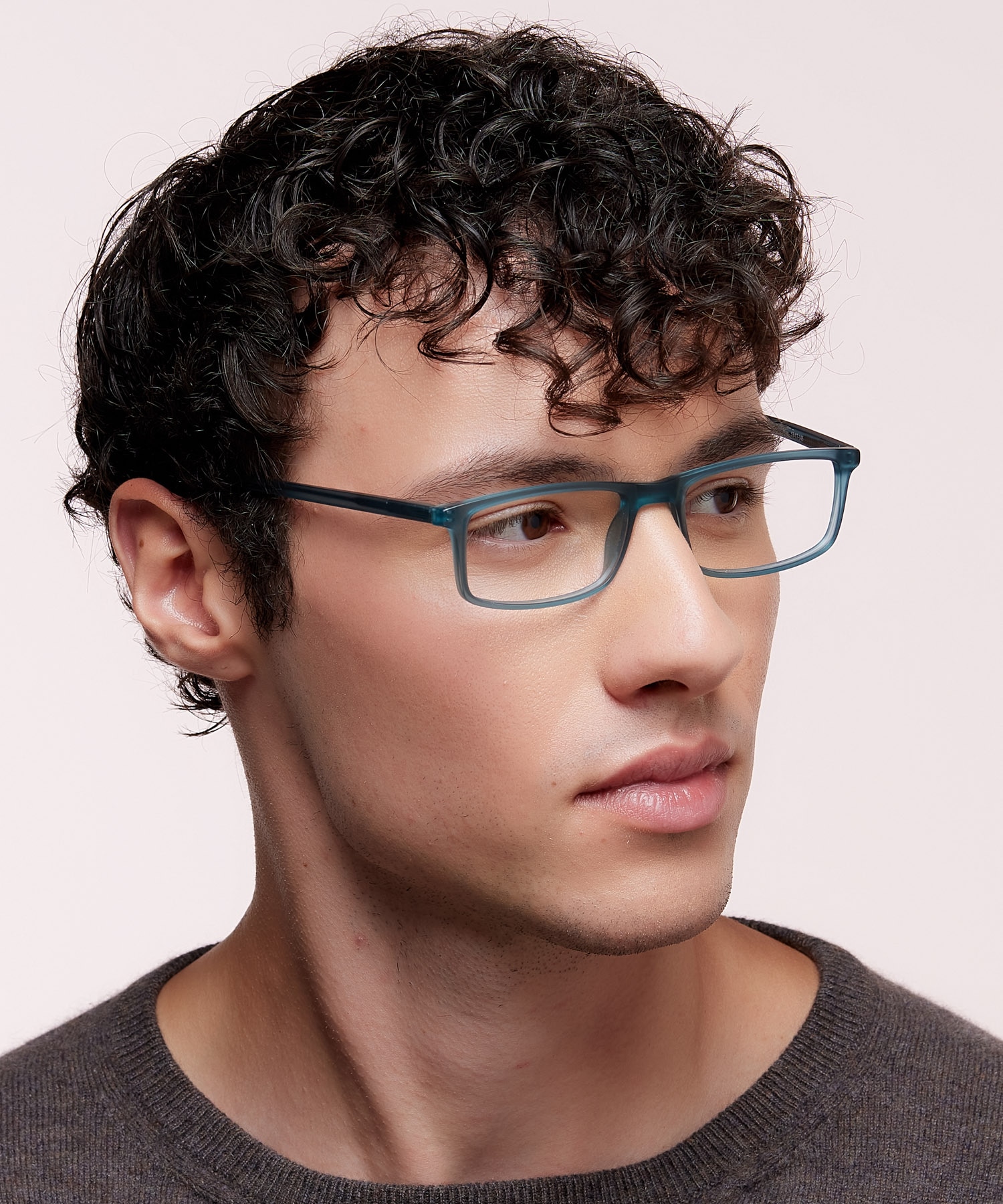 Jerry Matte Crystal Blue PlasticSunglass Frames for Men for Glasses Direct