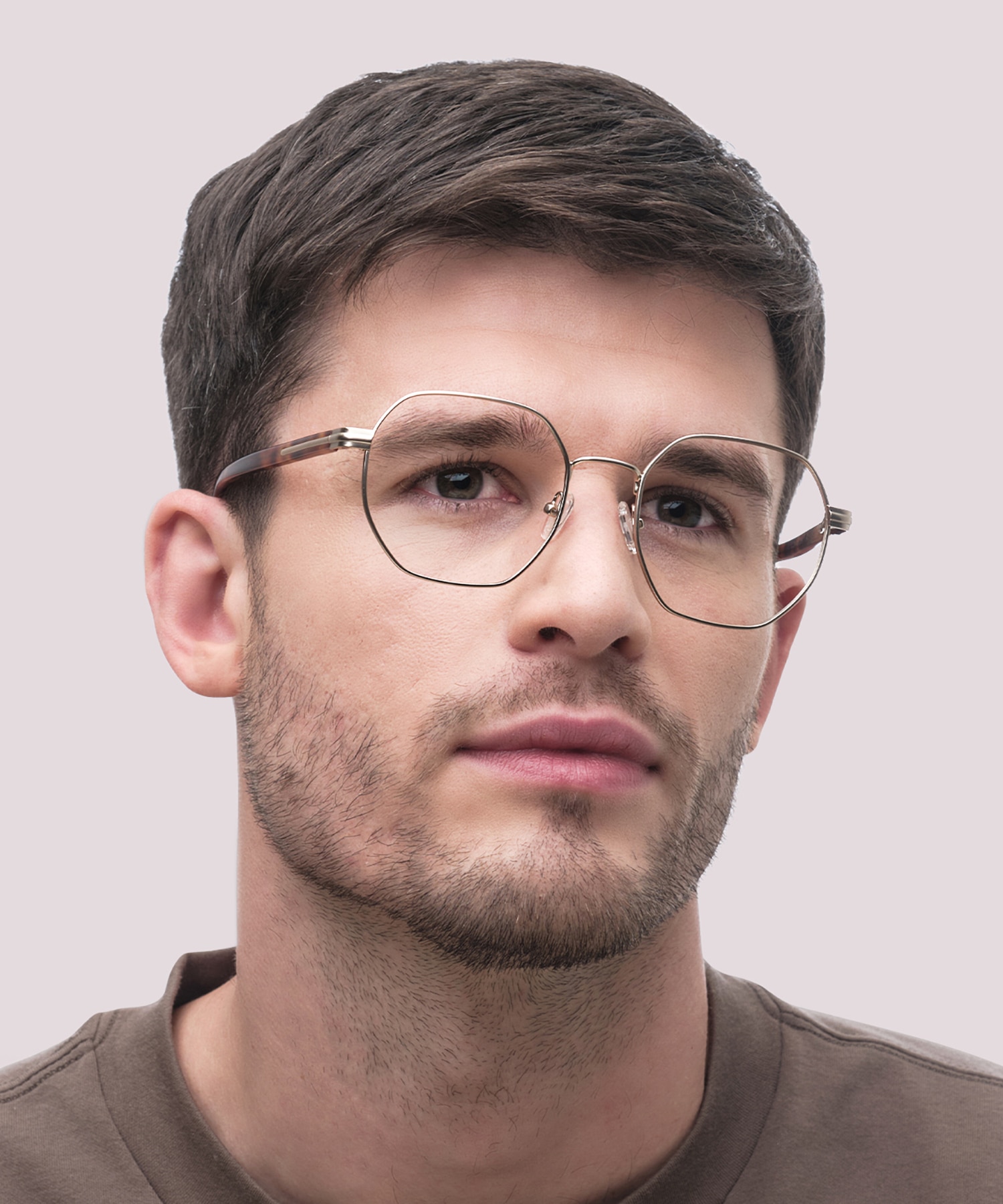 Hainault Matte Gold MetalSunglass Frames for Men for Glasses Direct