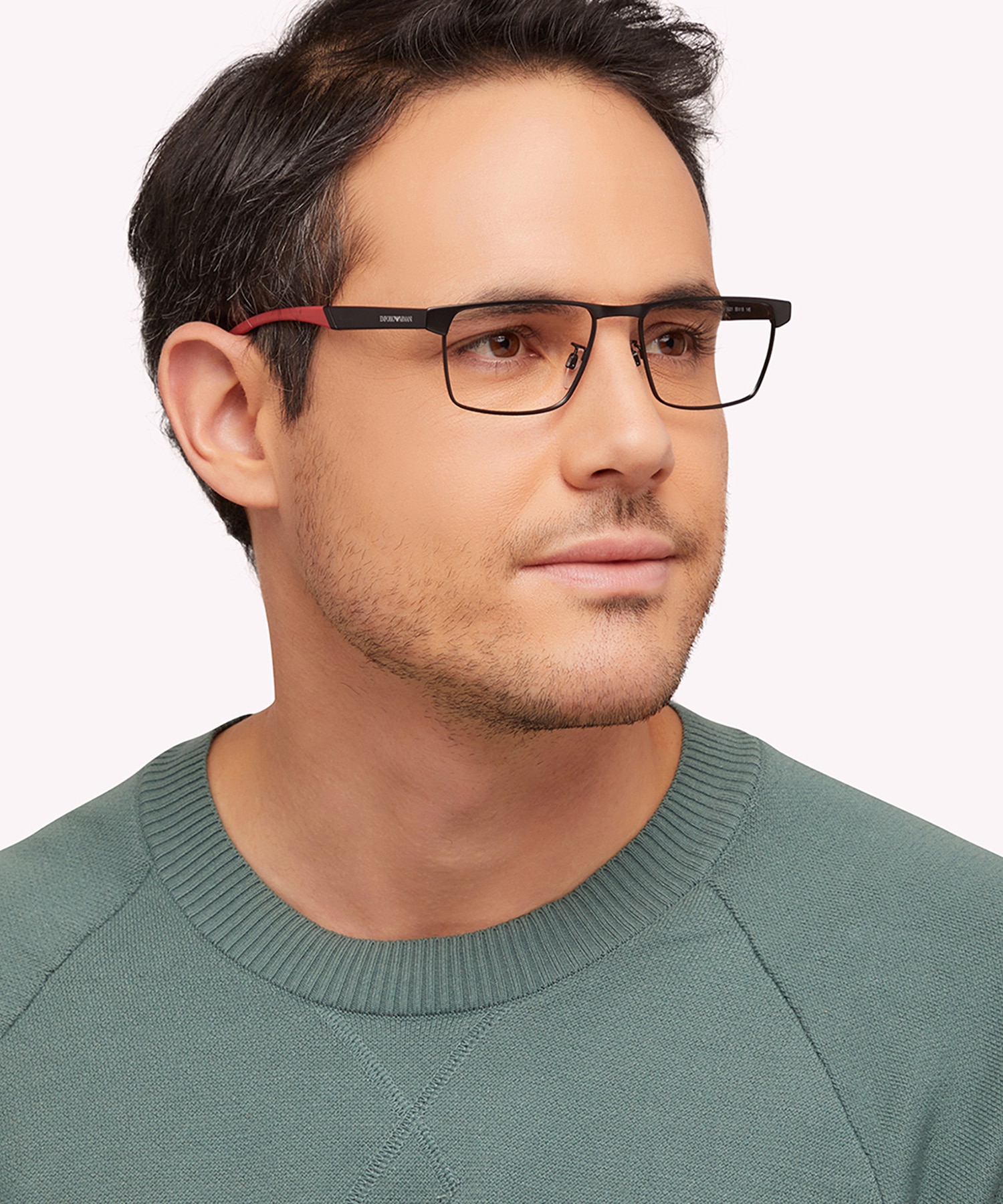 EA1124 Matte Black MetalEyeglass Frames for Men for Glasses Direct
