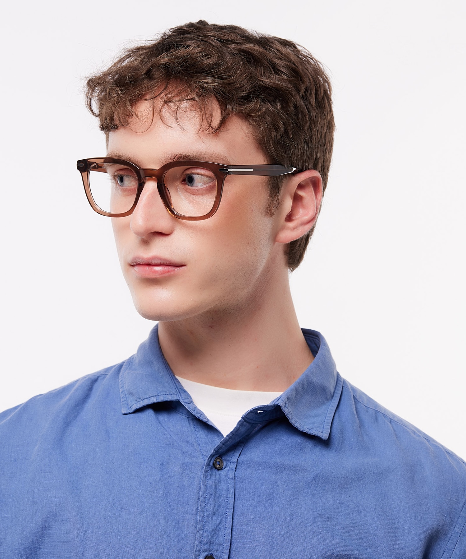 Kew Translucent Brown AcetateEyeglass Frames for Men for Glasses Direct