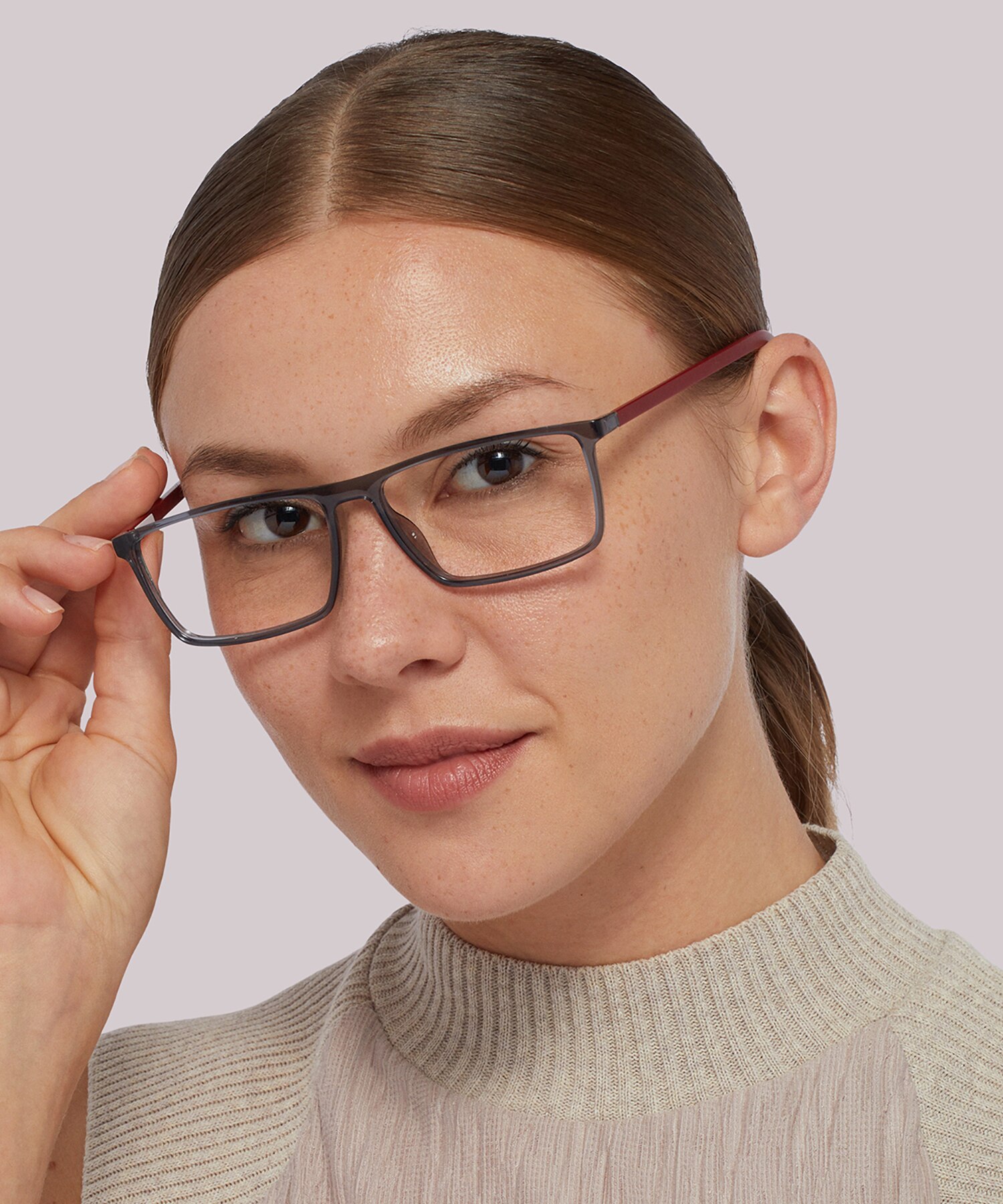 TJ 0019 Grey PlasticEyeglass Frames for Women for Glasses Direct