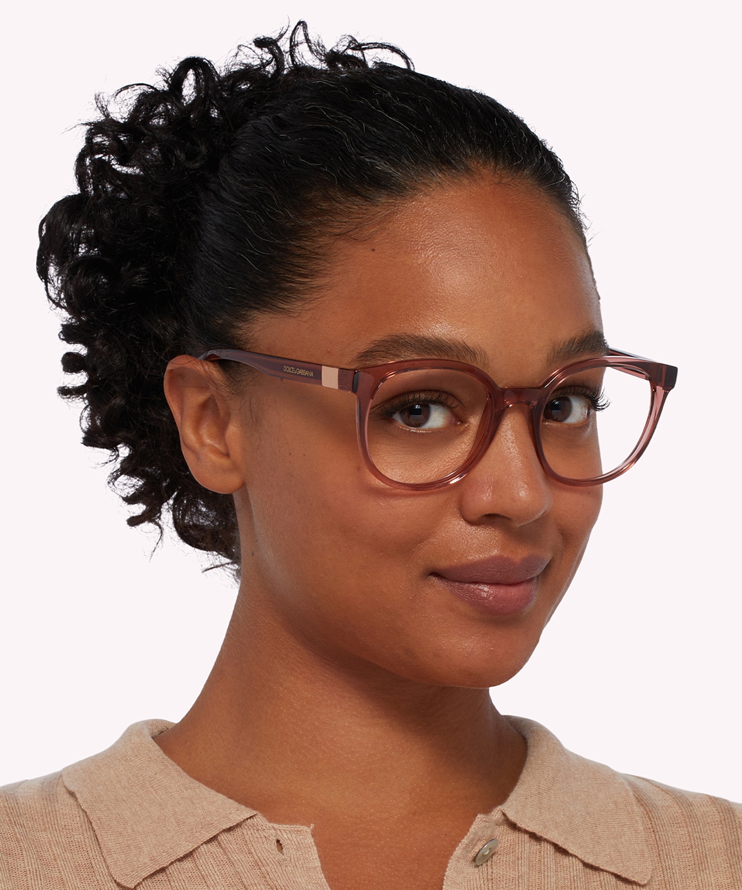 DG5083 Transparent Pink PlasticEyeglass Frames for Women for Glasses Direct
