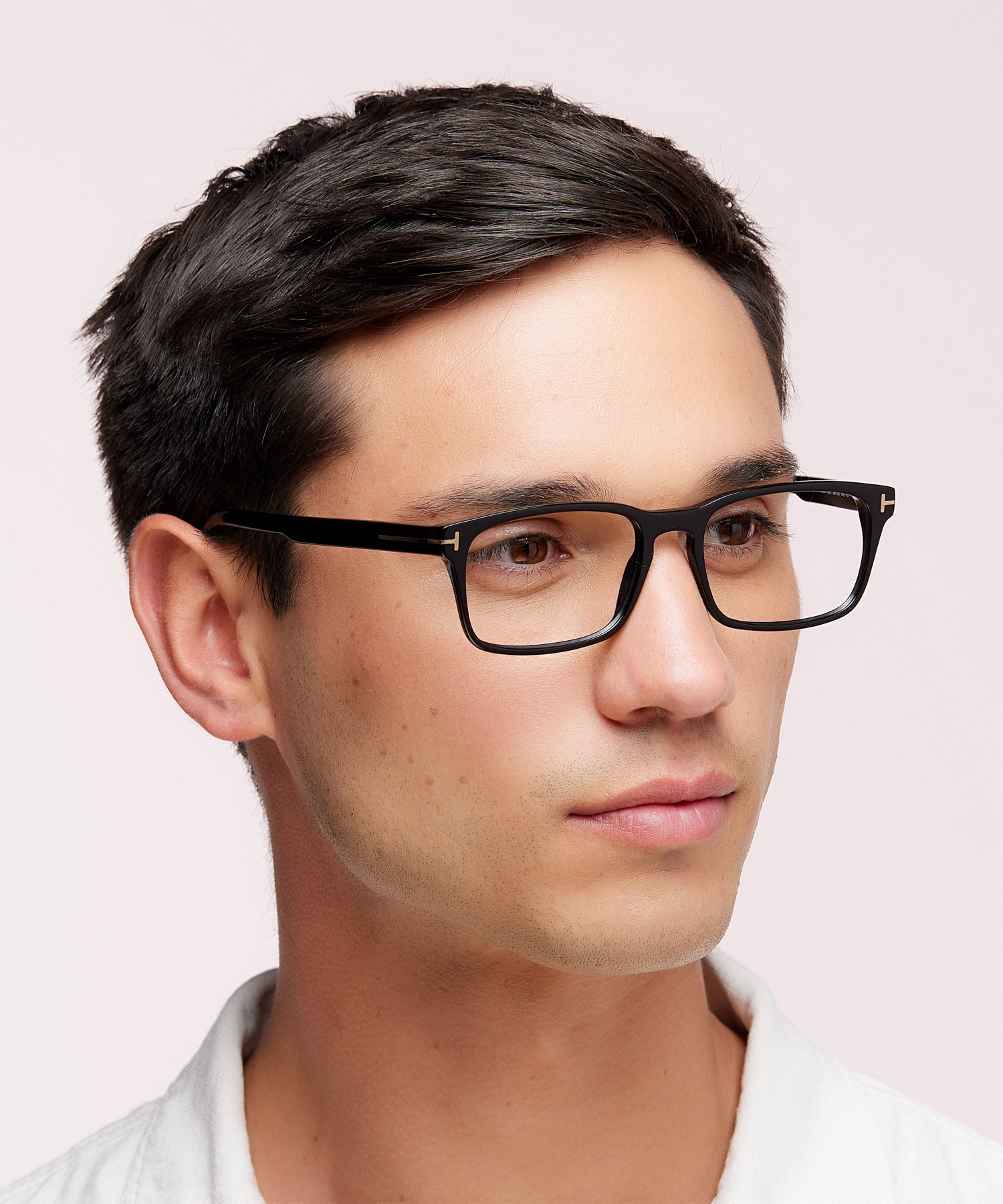 FT5938-B Black Shiny AcetateEyeglass Frames for Men for Glasses Direct