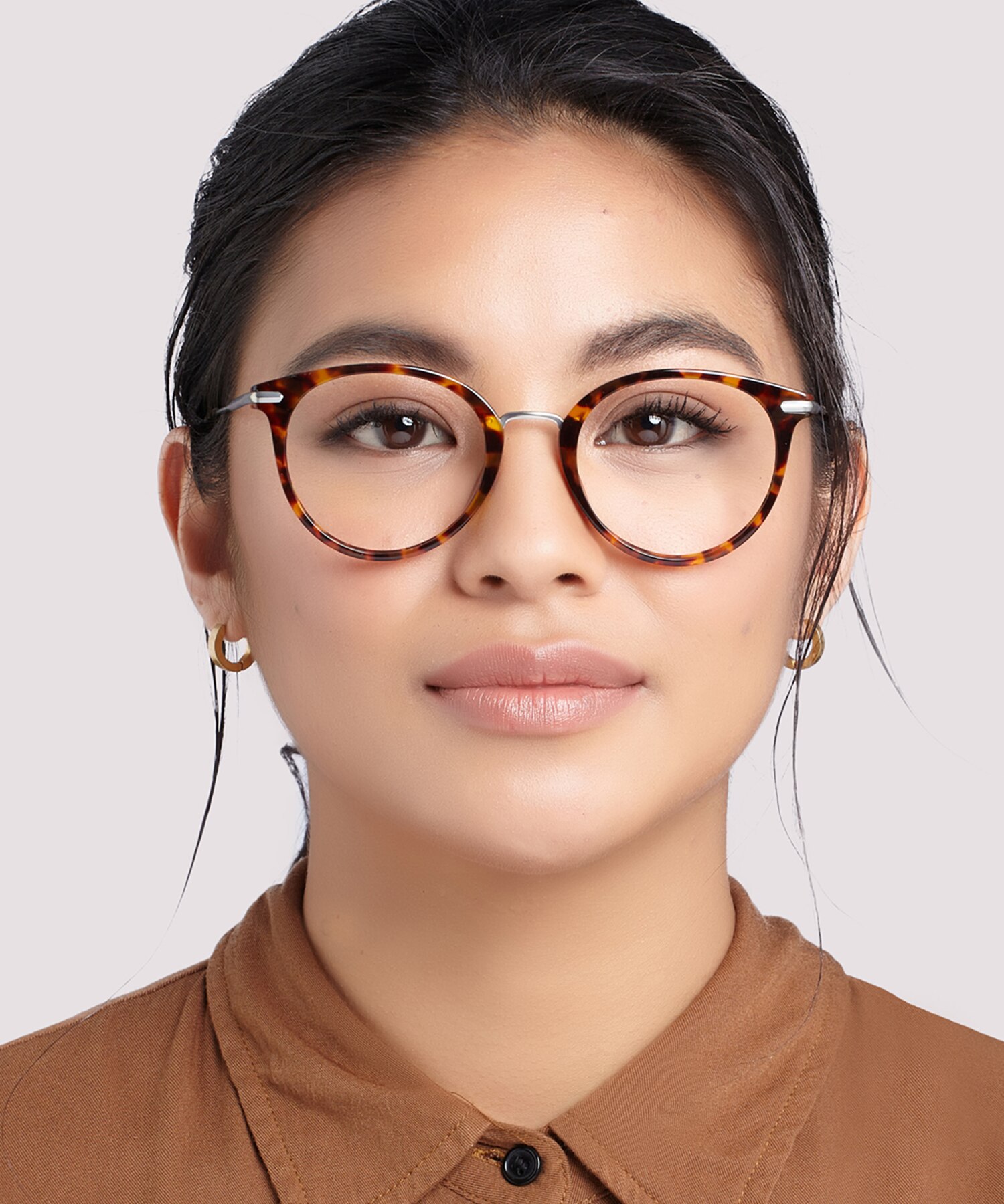 Bow Shiny Havana & Silver AcetateEyeglass Frames for Women for Glasses Direct
